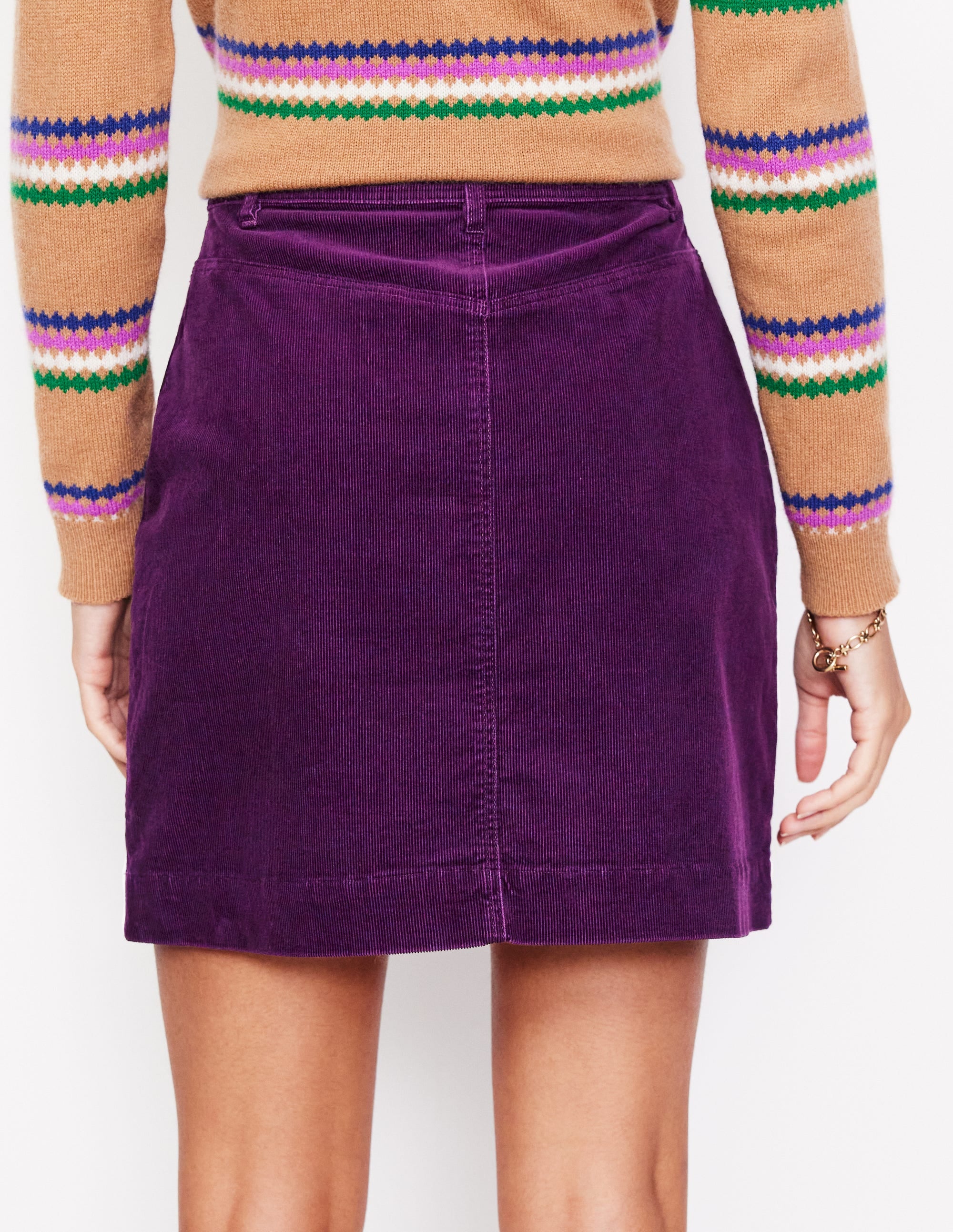 Estella Cord Skirt-Damson - Image 3