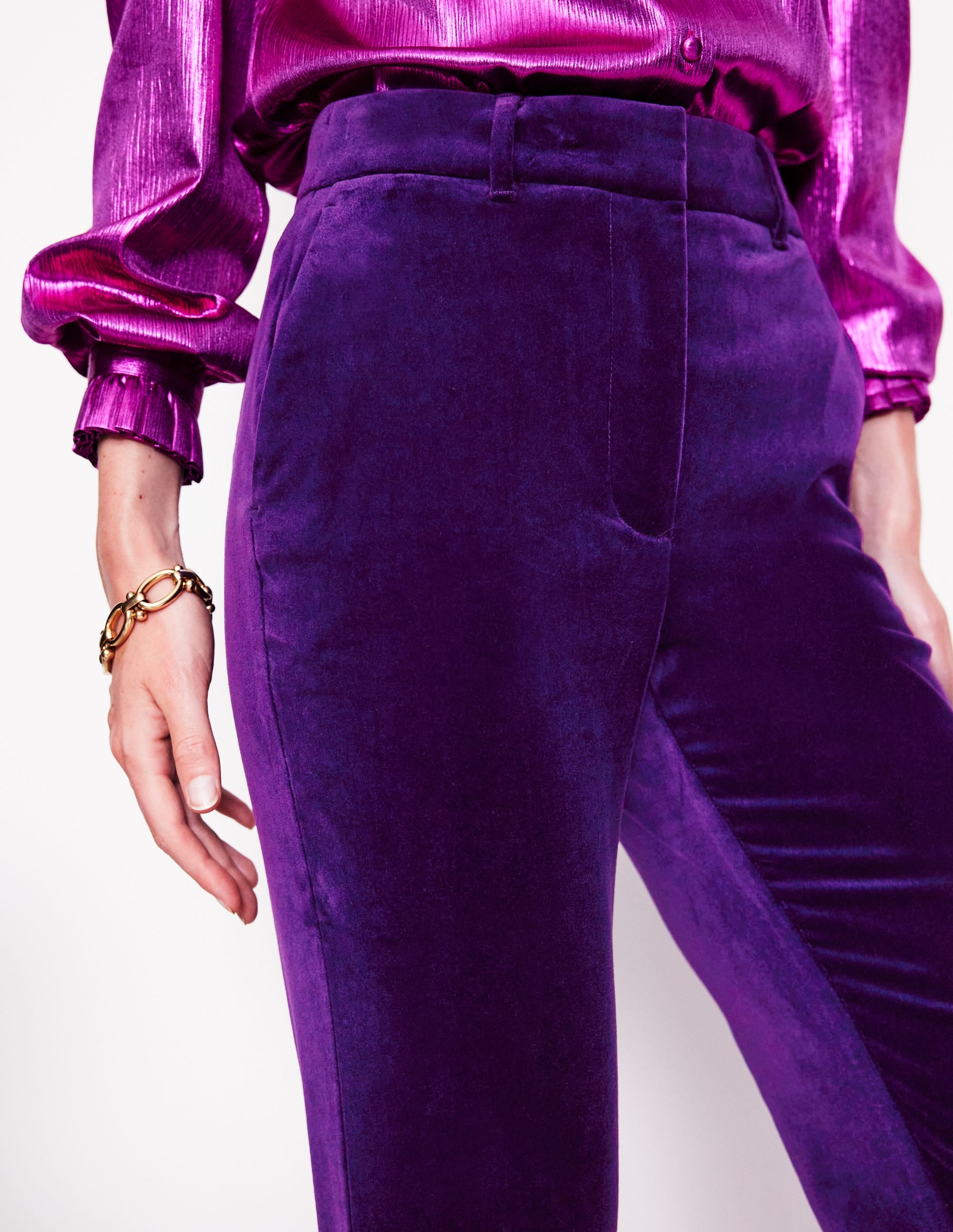 Kew Velvet Trousers-Viola - Image 2
