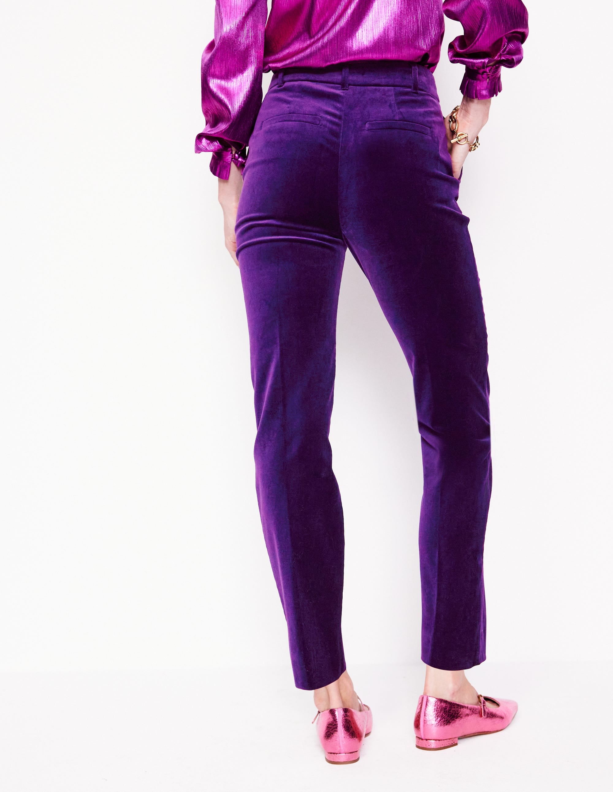 Kew Velvet Trousers-Viola - Image 3