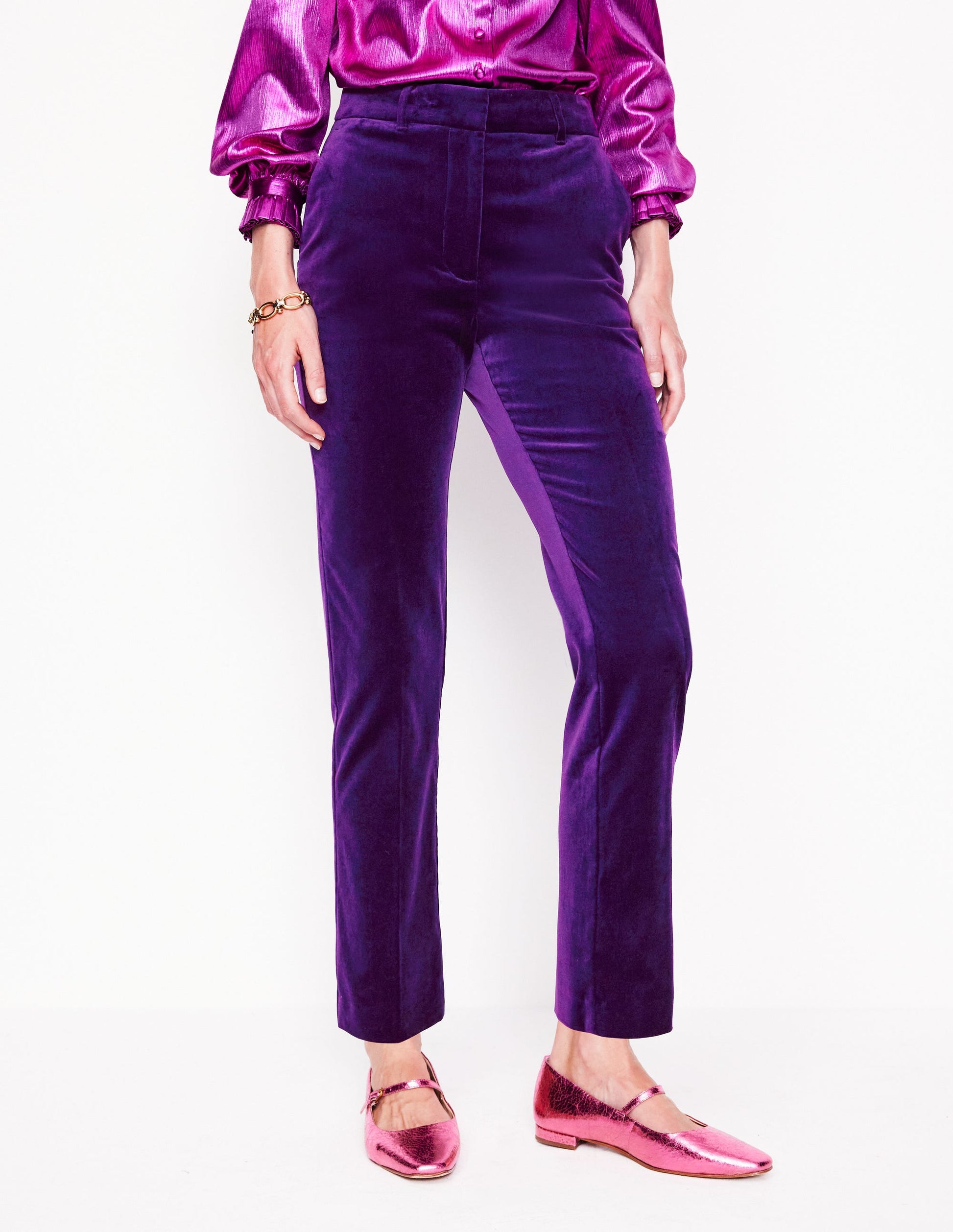 Kew Velvet Trousers-Viola-4