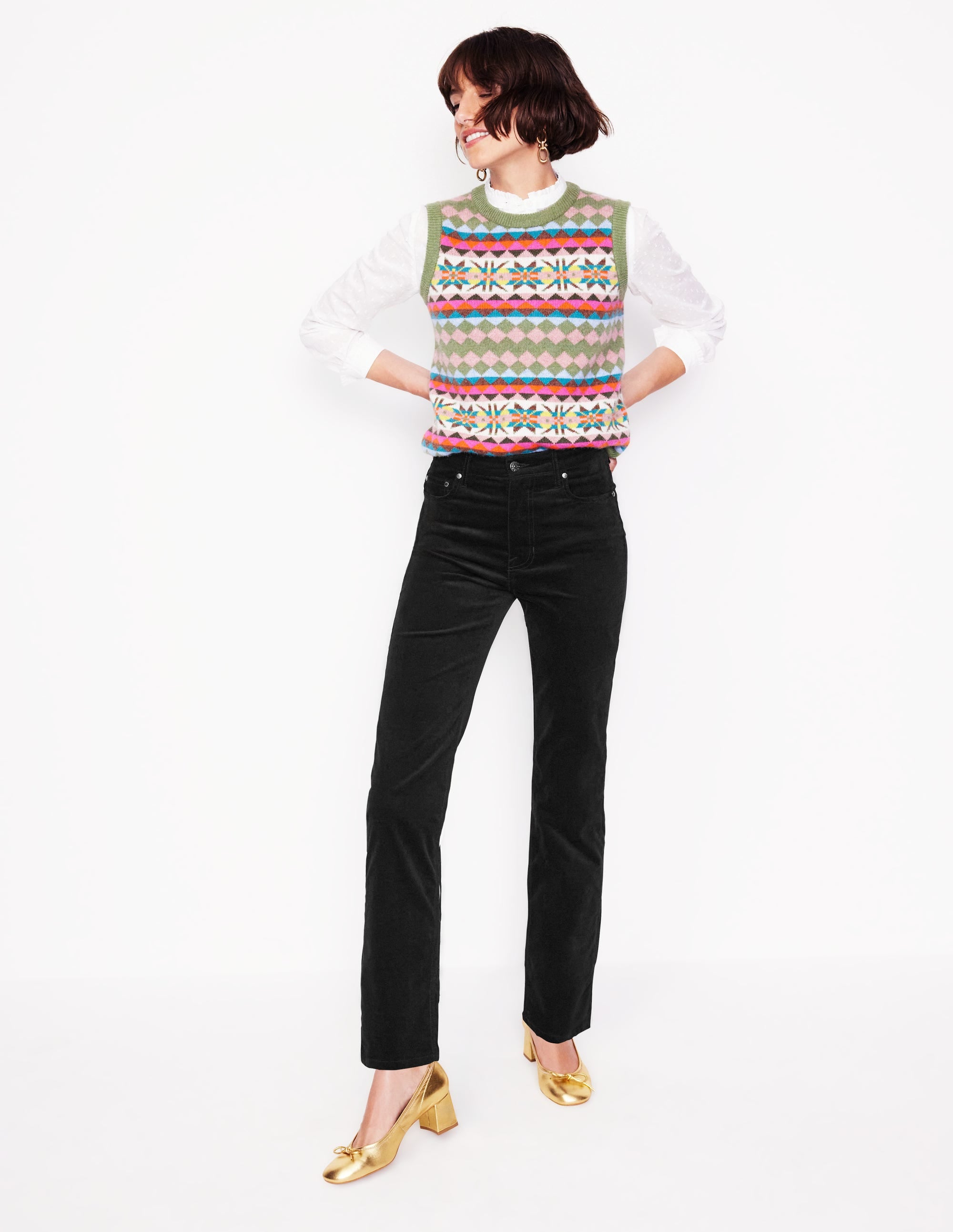 Velveteen 5 Pocket Jeans-Black - Image 1