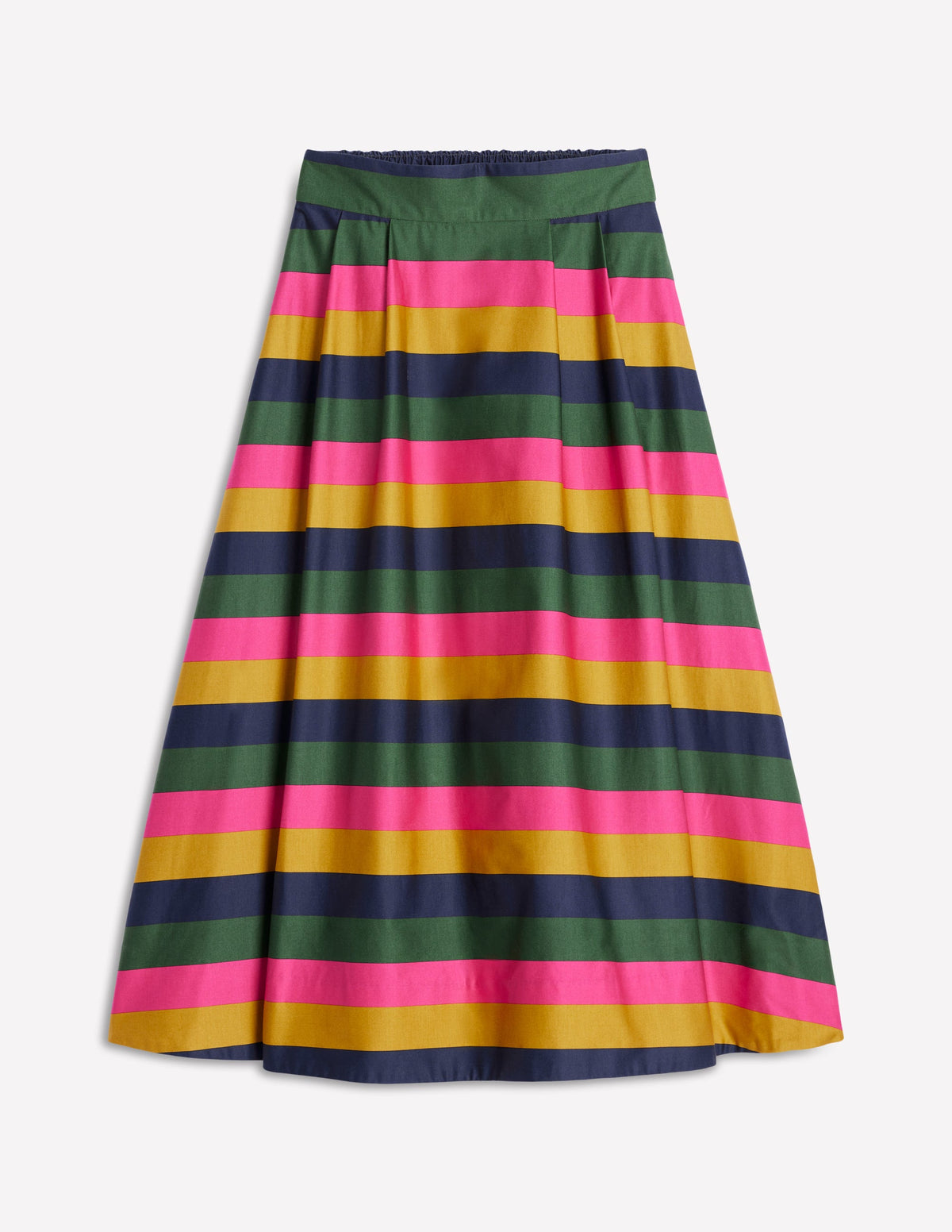 Isabella Cotton Sateen Skirt-Pine, Multi Stripe - Image 6