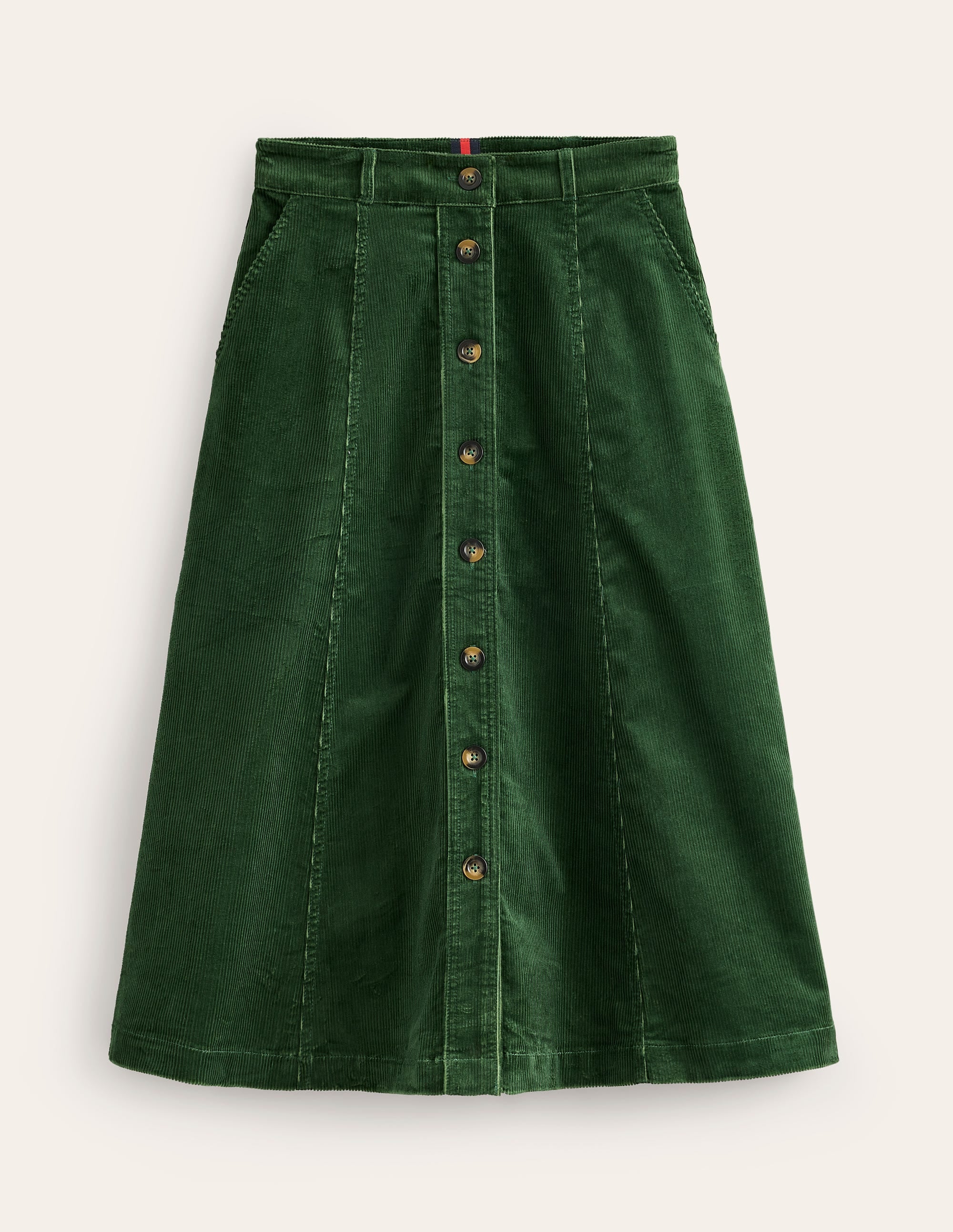Petra Cord Midi Skirt-Winter Green - Image 6