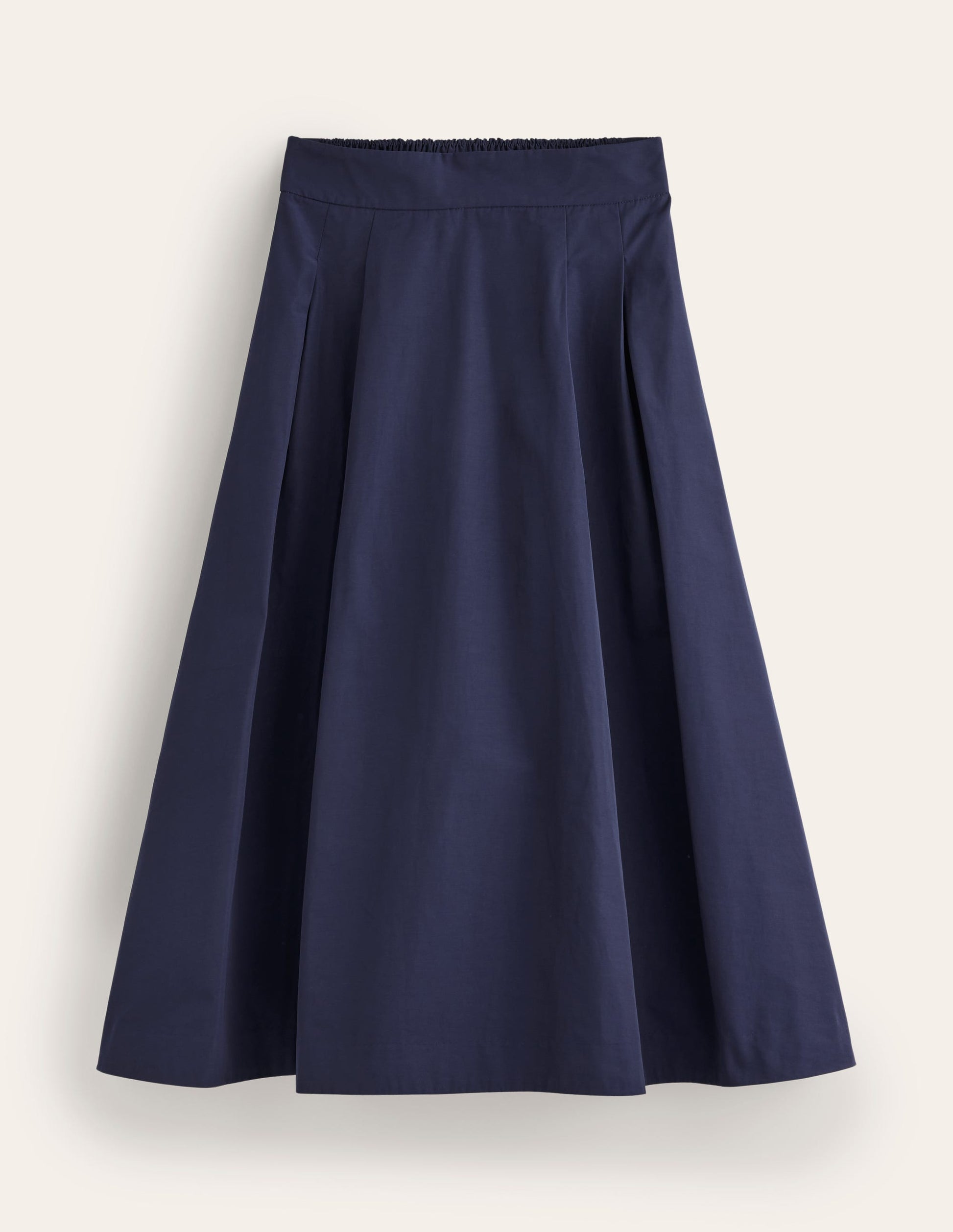 Isabella Taffeta Midi Skirt-Navy-6