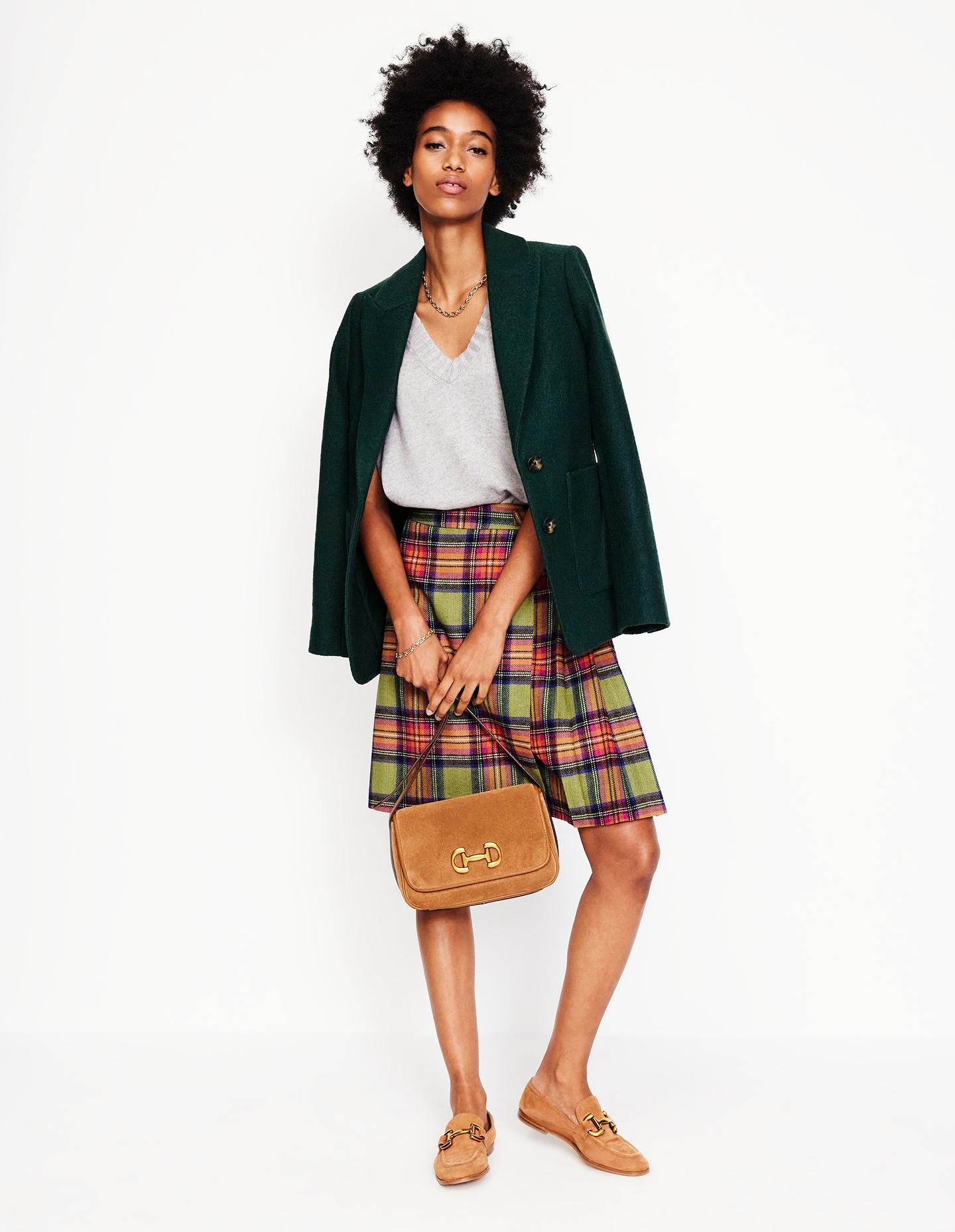 Helen Buckled Kilt-Green and Purple Check-6