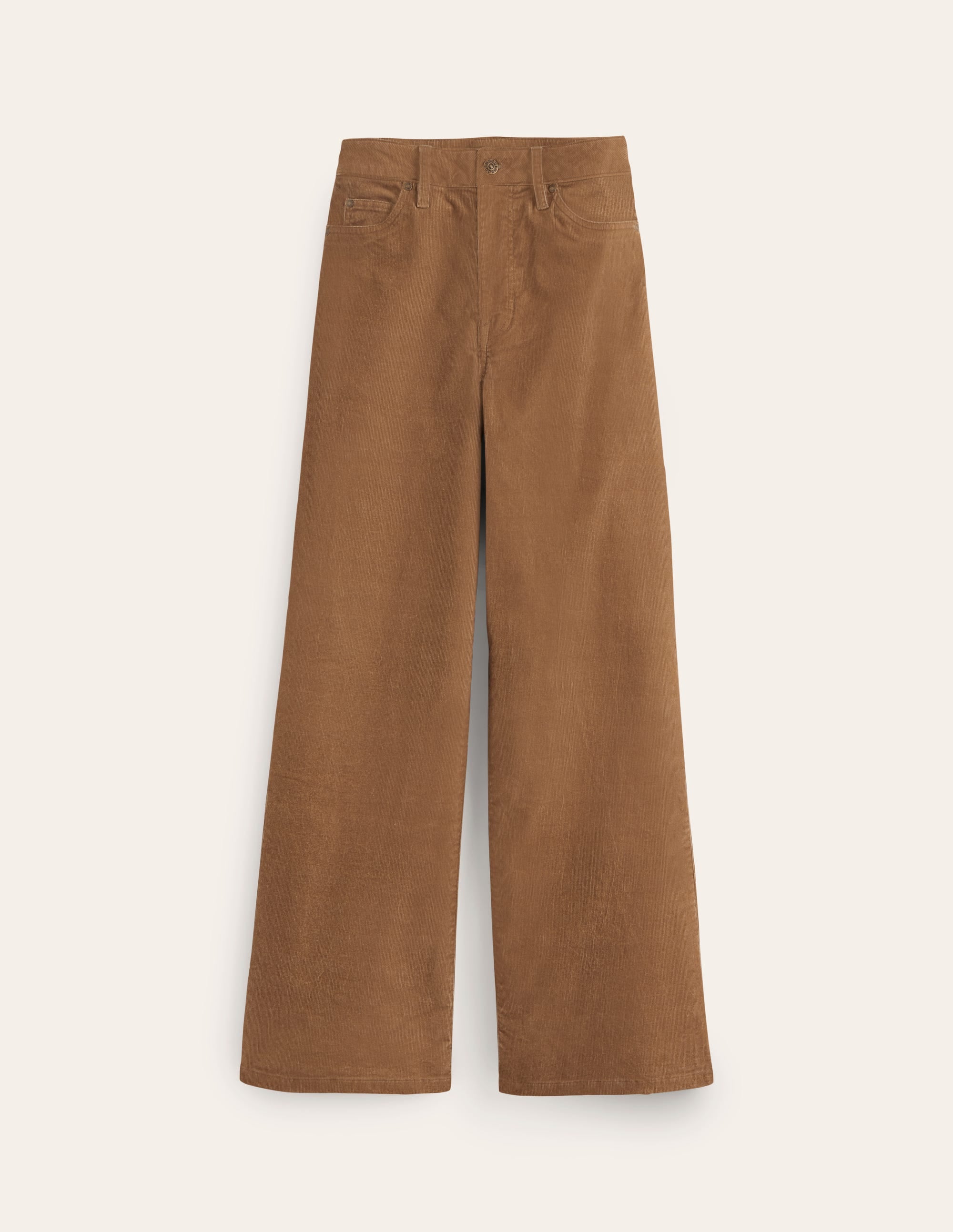 5 Pocket Cord Wide Jeans-Camel - Image 5