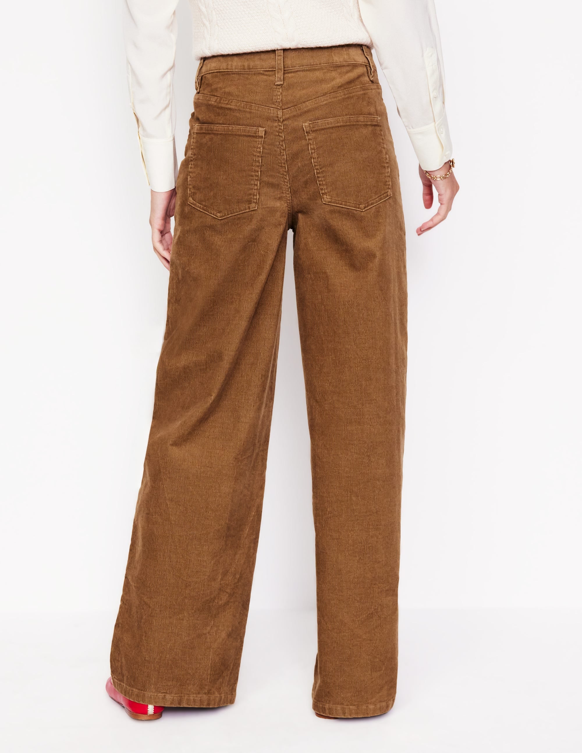 5 Pocket Cord Wide Jeans-Camel - Image 3