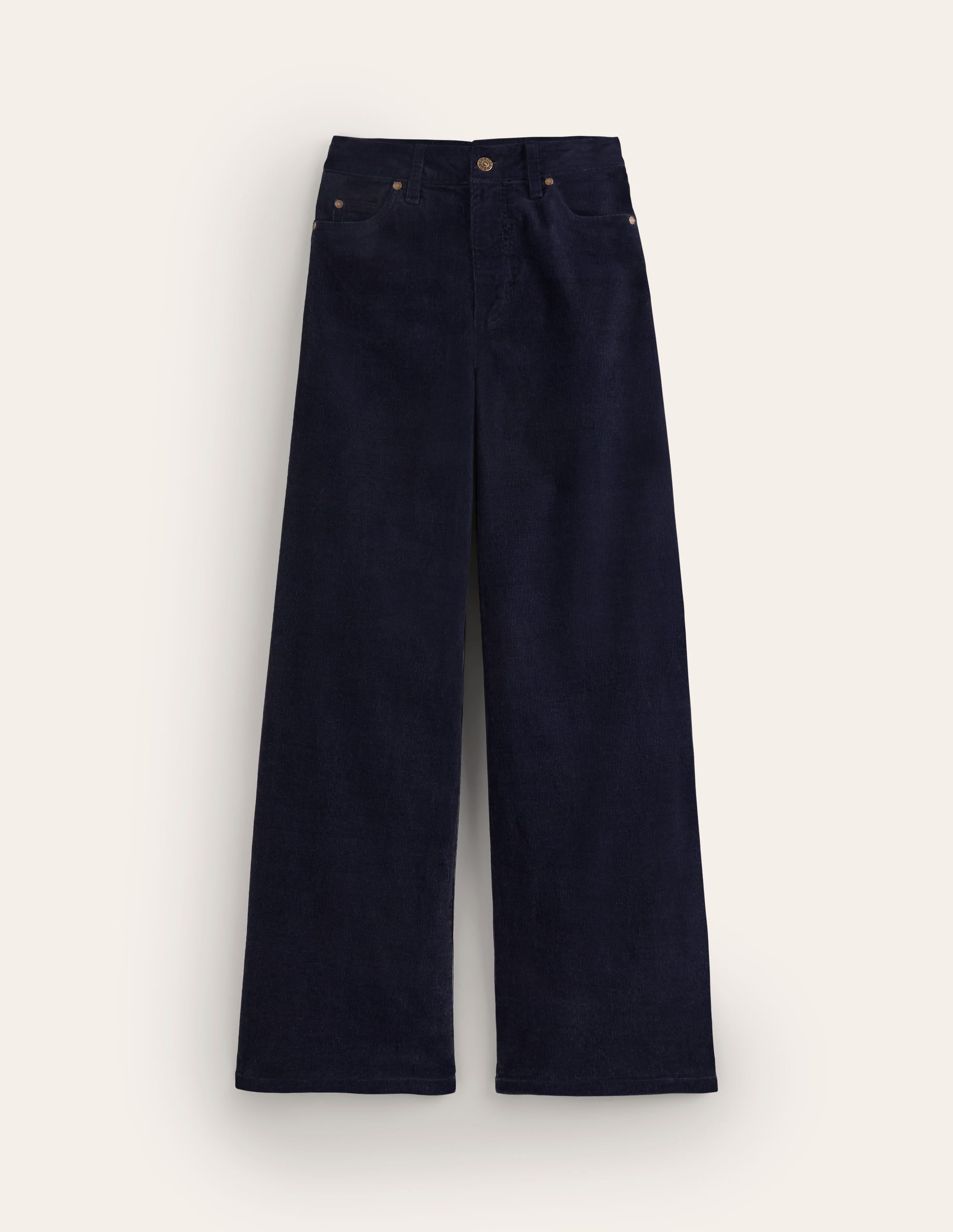 5 Pocket Cord Wide Jeans-Navy - Image 6