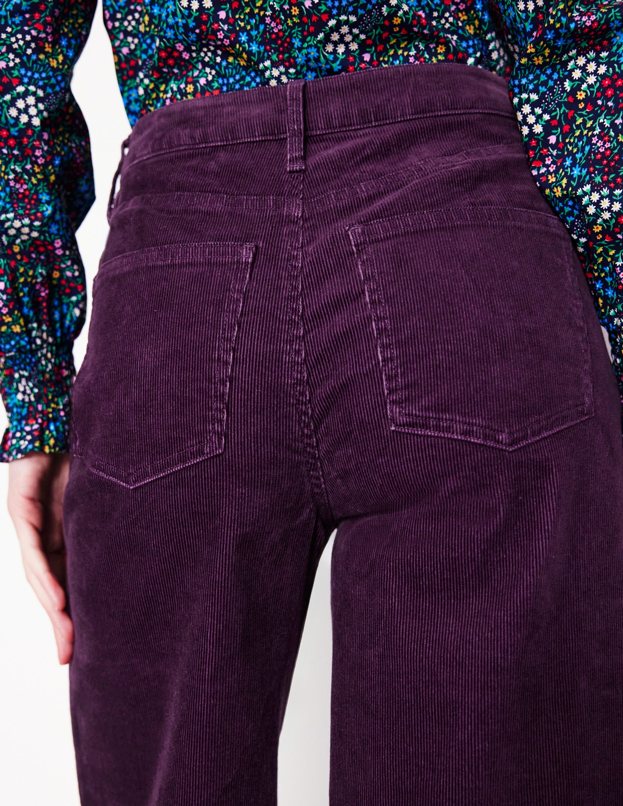 5 Pocket Cord Wide Jeans-Damson - Image 2