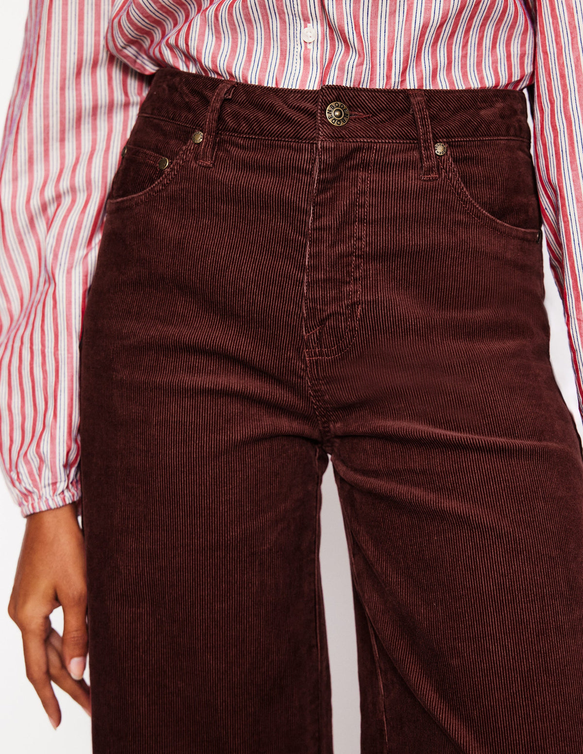5 Pocket Cord Crop Jeans-Chestnut - Image 2