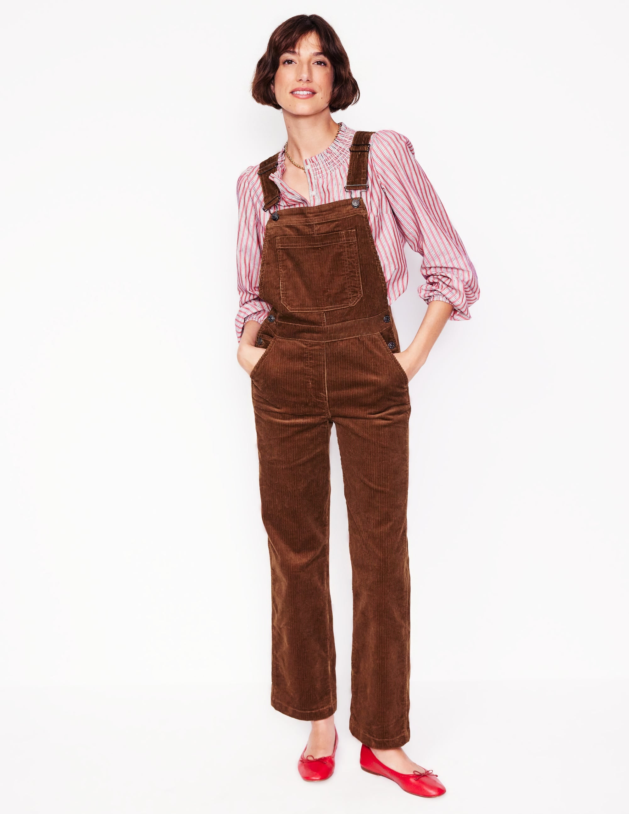 Cord Dungarees-Autumn Brown - Image 1