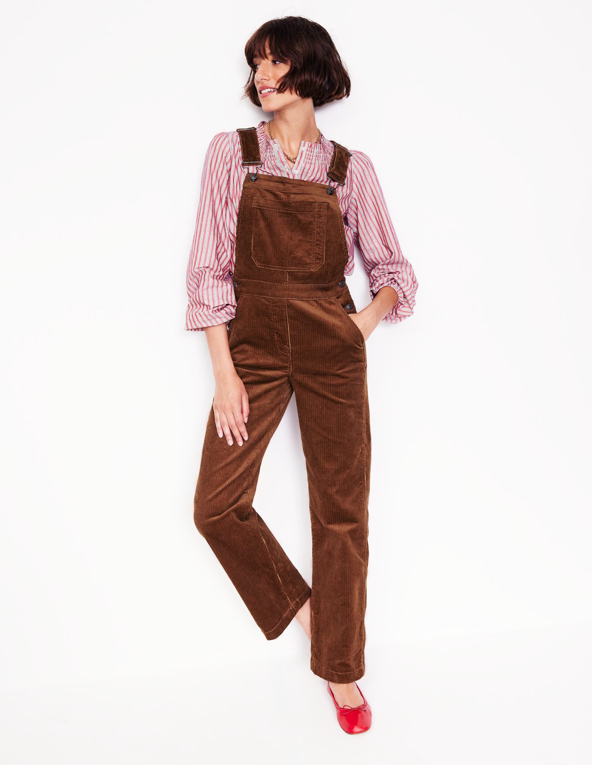 Cord Dungarees-Autumn Brown - Image 4