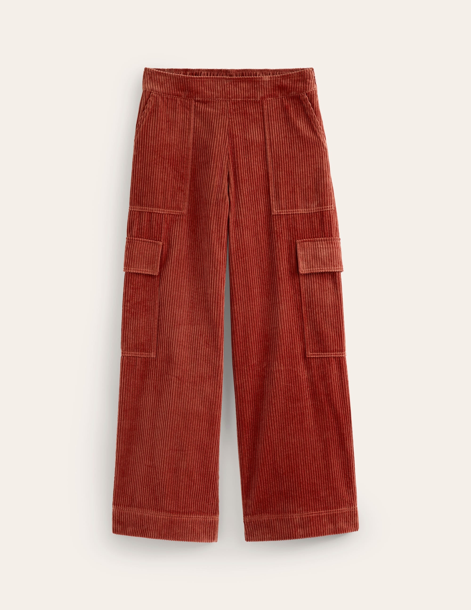 Cord Pull-on Trousers-Red - Image 6