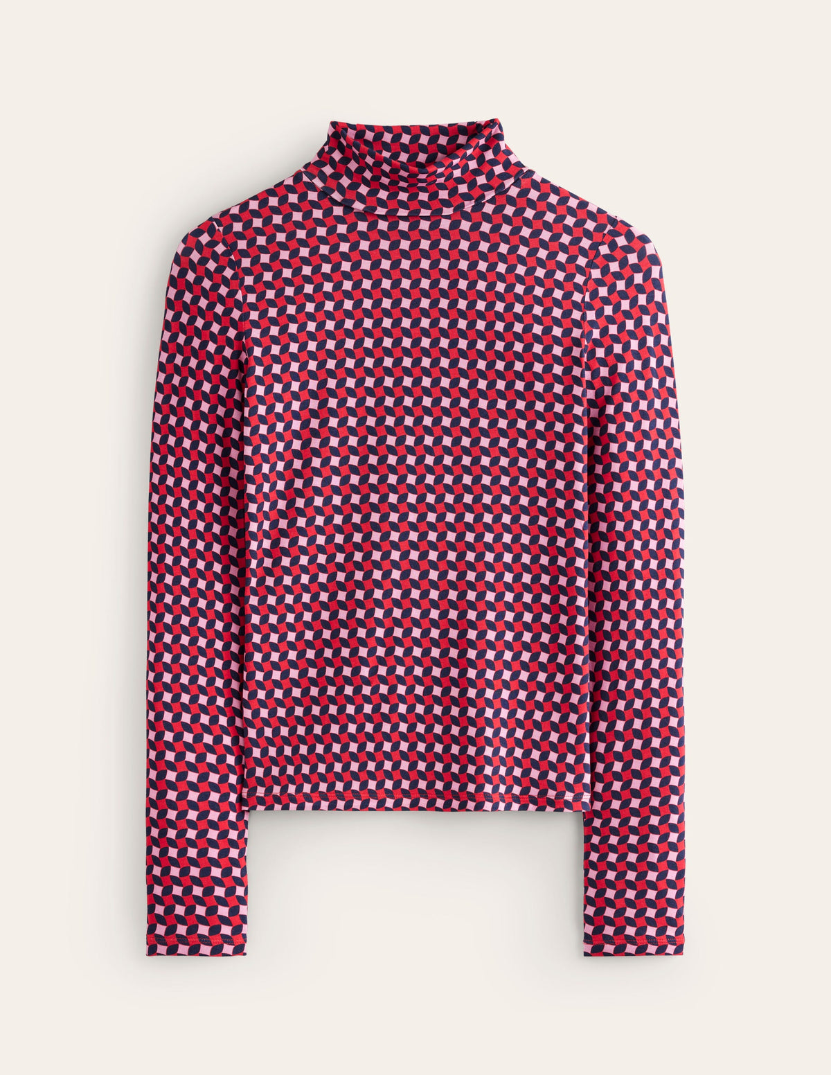 Polly Jersey Top-Ruby, Abstract Diamond - Image 5