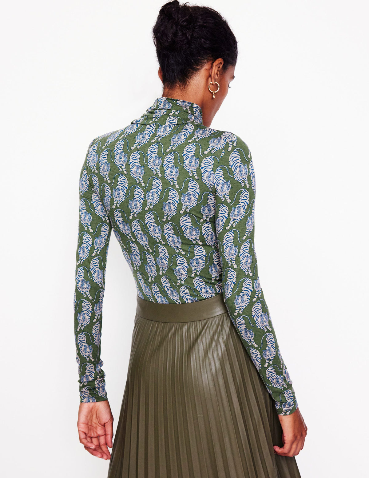 Polly Jersey Top-Chive, Tiger - Image 3