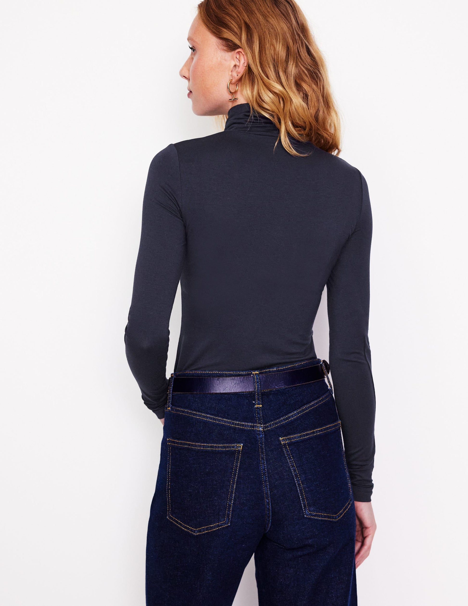 Polly Jersey Top-Navy-3