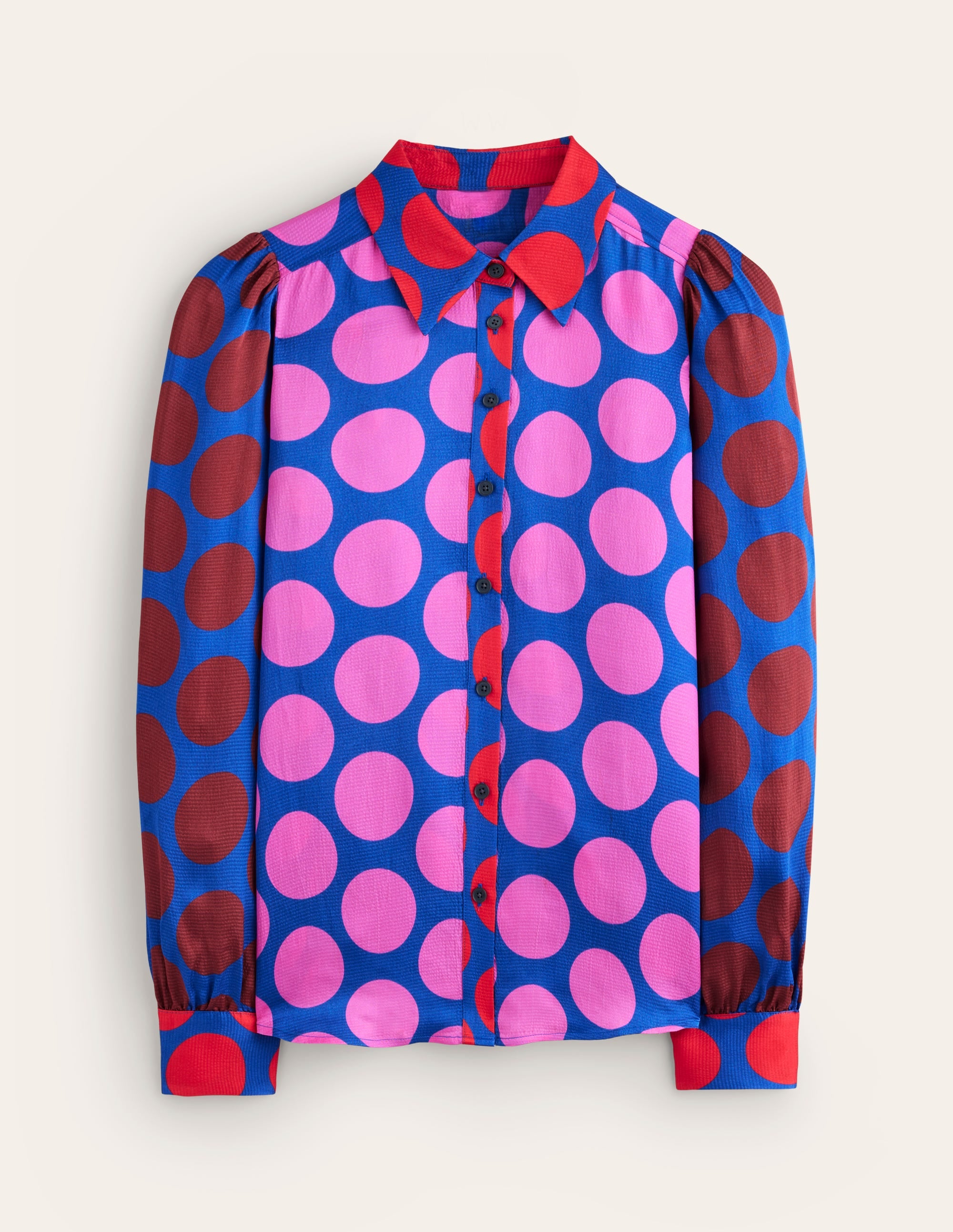 Hammered Satin Shirt-Tickled Pink, Spot - Image 6
