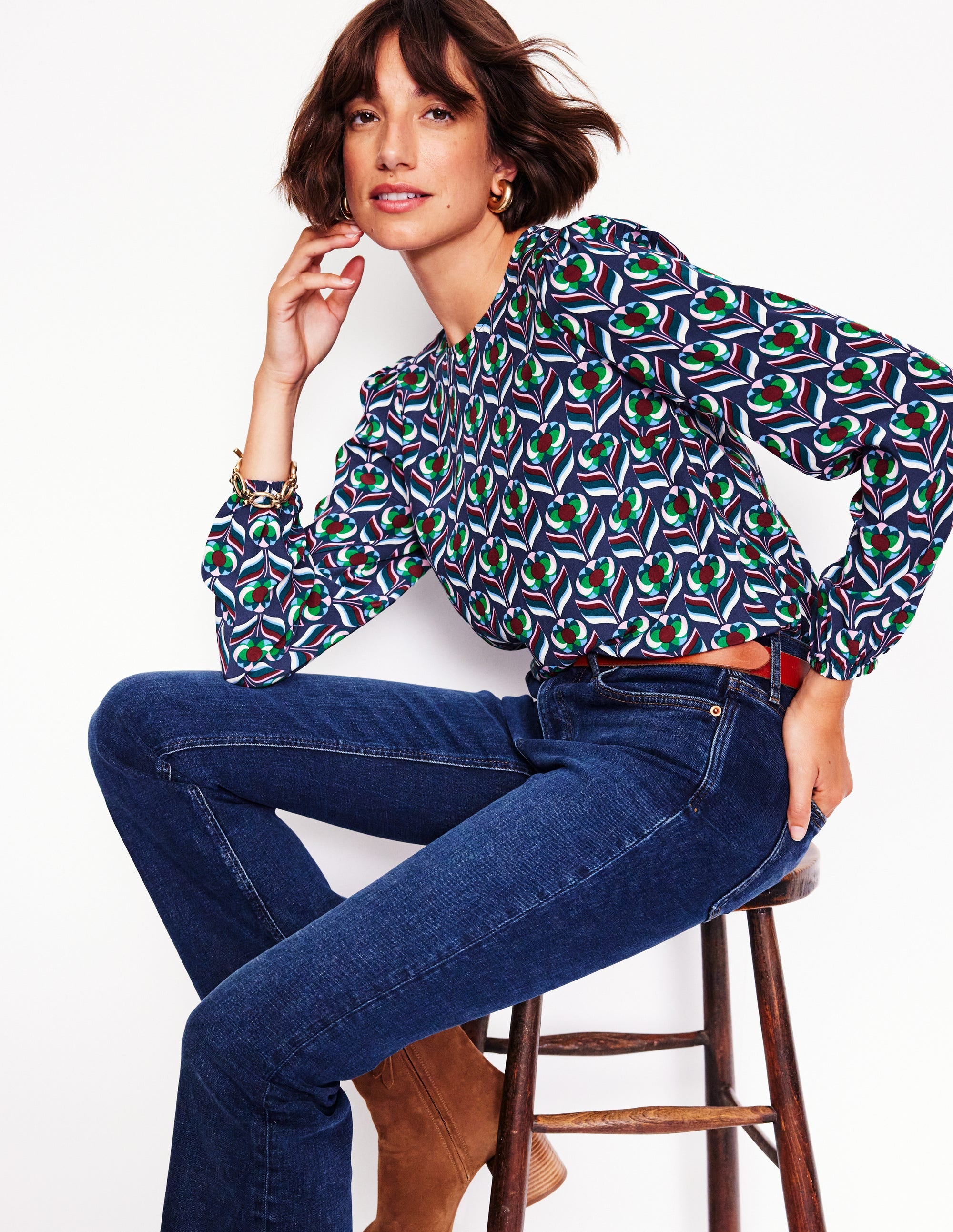 Easy Printed Top-Kingfisher Blue, Blossom Stamp - Image 1