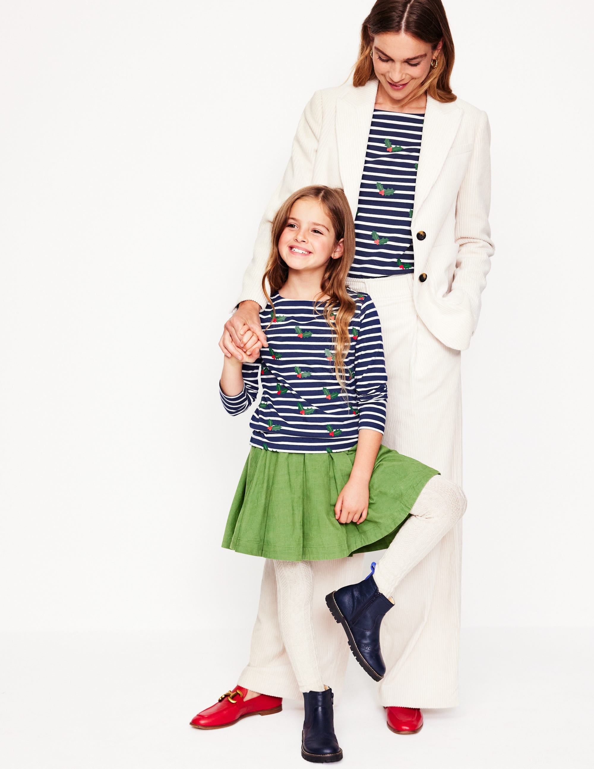 Ella Long Sleeve Breton-Navy, Holly Stripe - Image 5