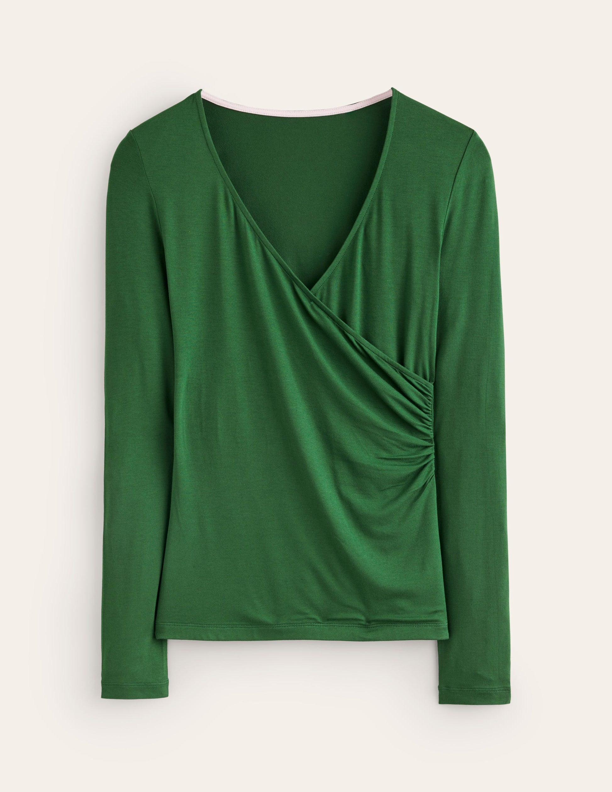 Long Sleeve Wrap Top-Pine-5
