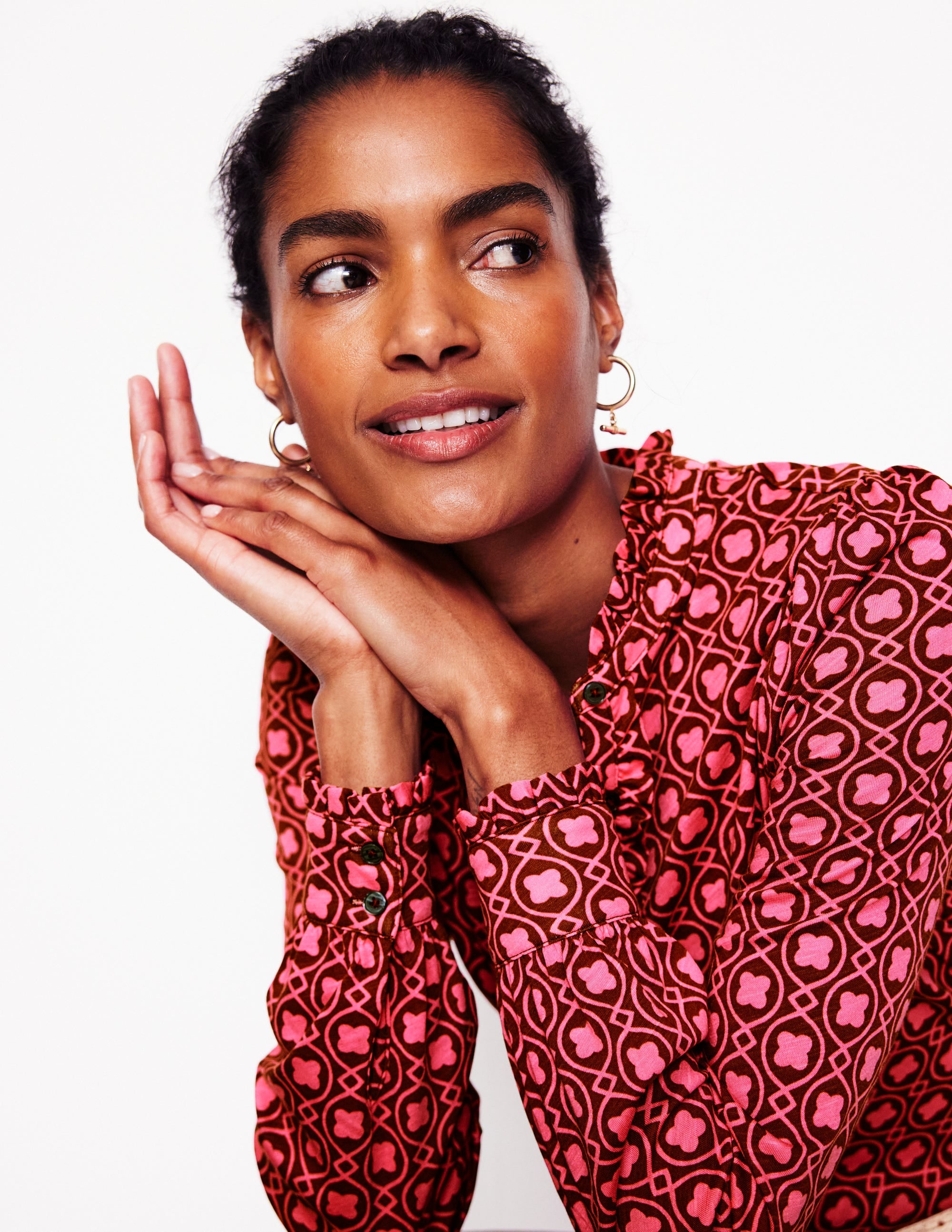 Caroline Jersey Shirt-Party Pink, Clover Terrace - Image 1
