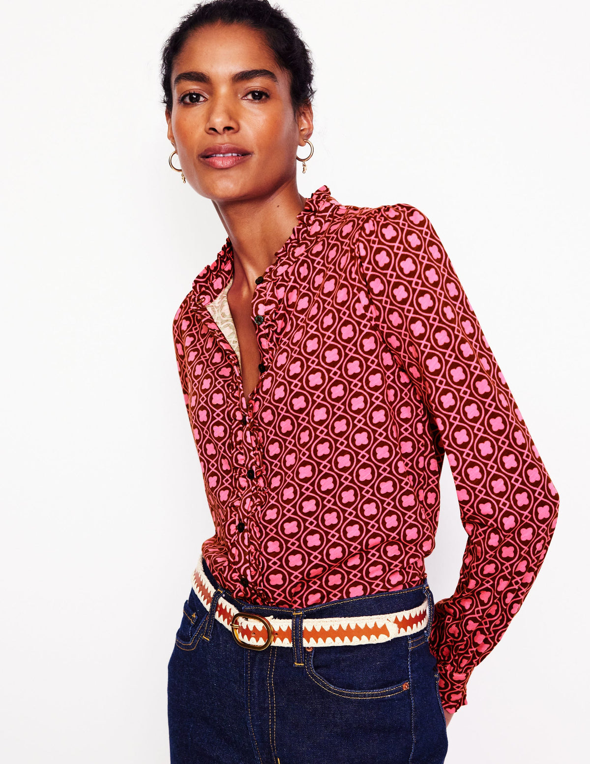 Caroline Jersey Shirt-Party Pink, Clover Terrace - Image 2