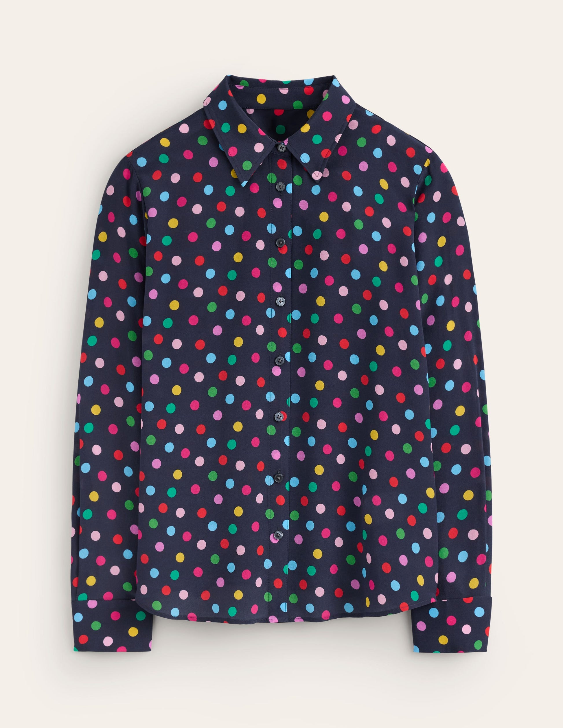 Sienna Silk Shirt-Multi, Abstract Dot-5