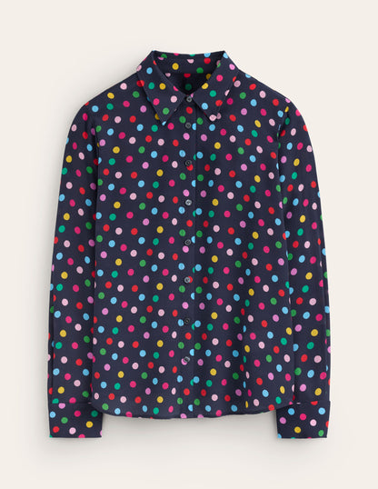 Sienna Silk Shirt-Multi, Abstract Dot-5