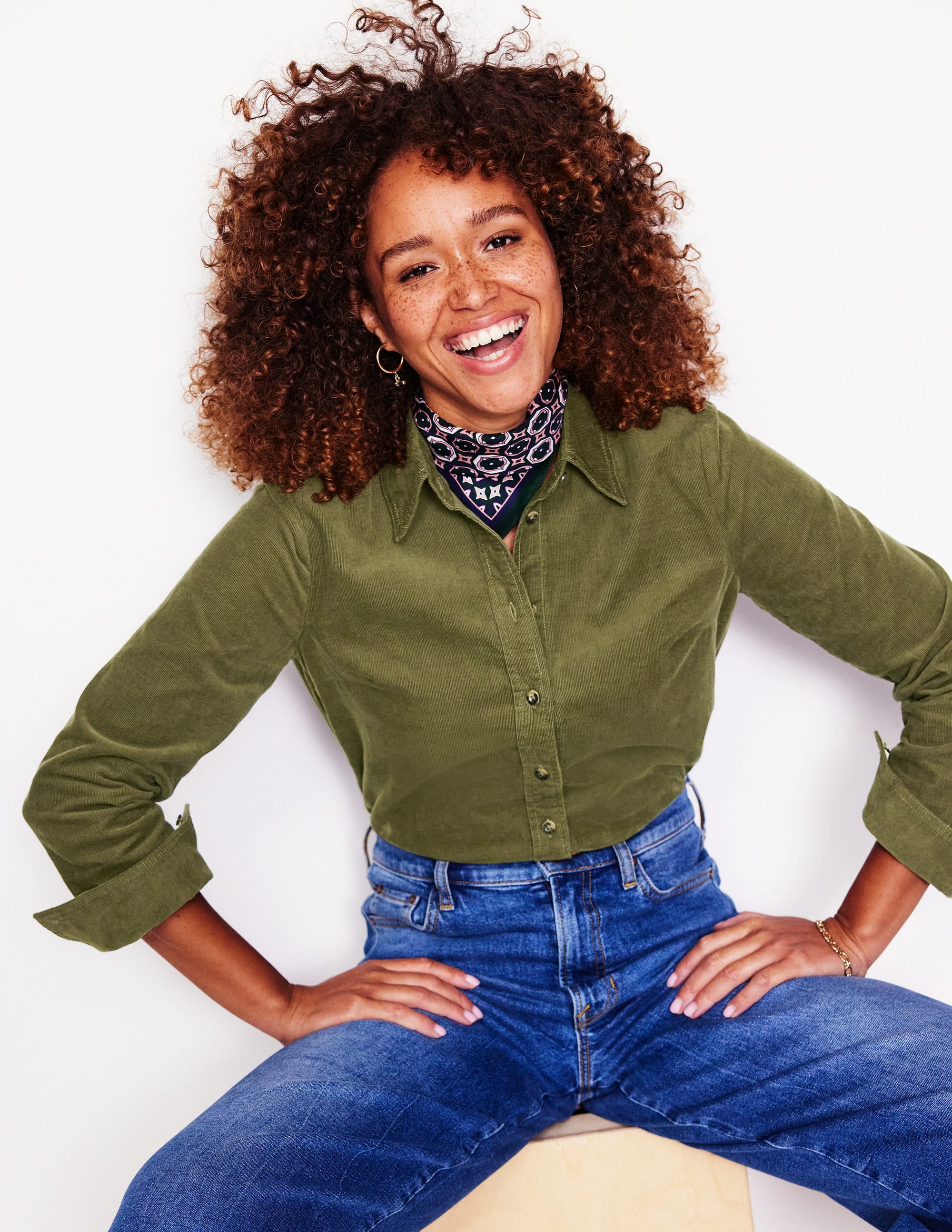 Sienna Cord Shirt-Woodland Green - Image 1