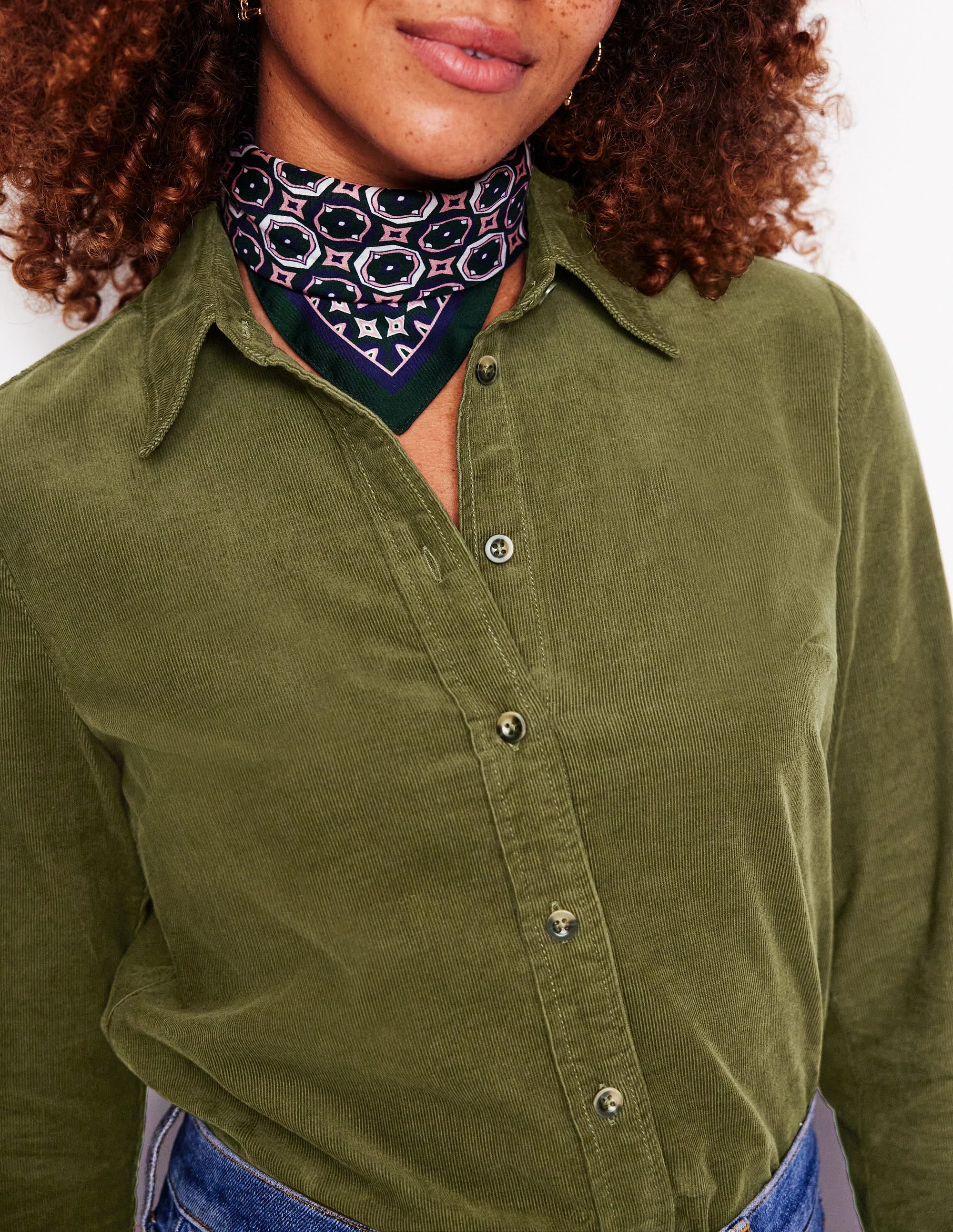 Sienna Cord Shirt-Woodland Green - Image 2