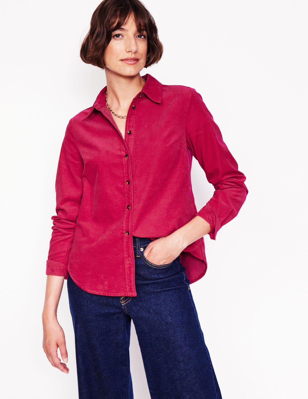 Sienna Cord Shirt-Cherry Jam - Image 4