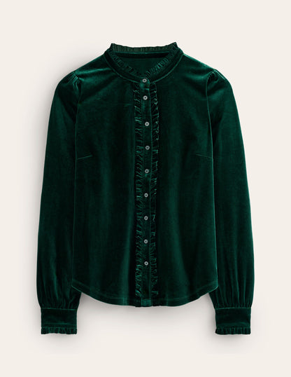 Caroline Jersey Velvet Shirt-Glade-5