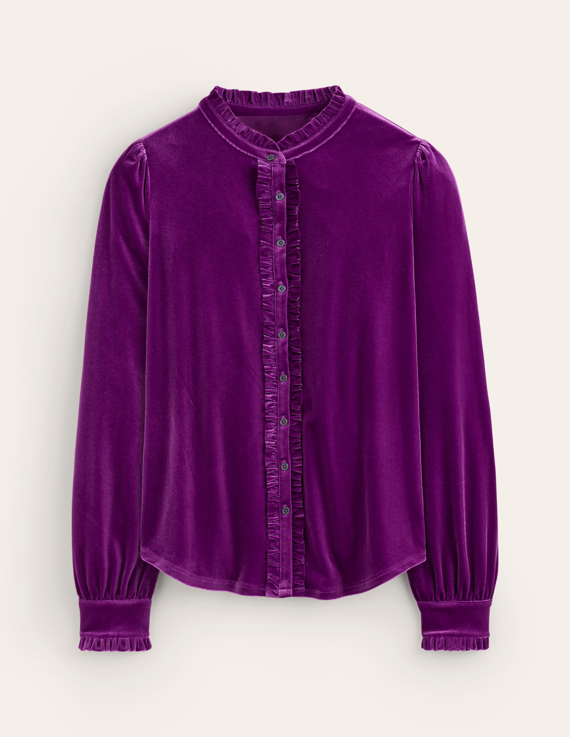Caroline Jersey Velvet Shirt-Regal Purple - Image 5