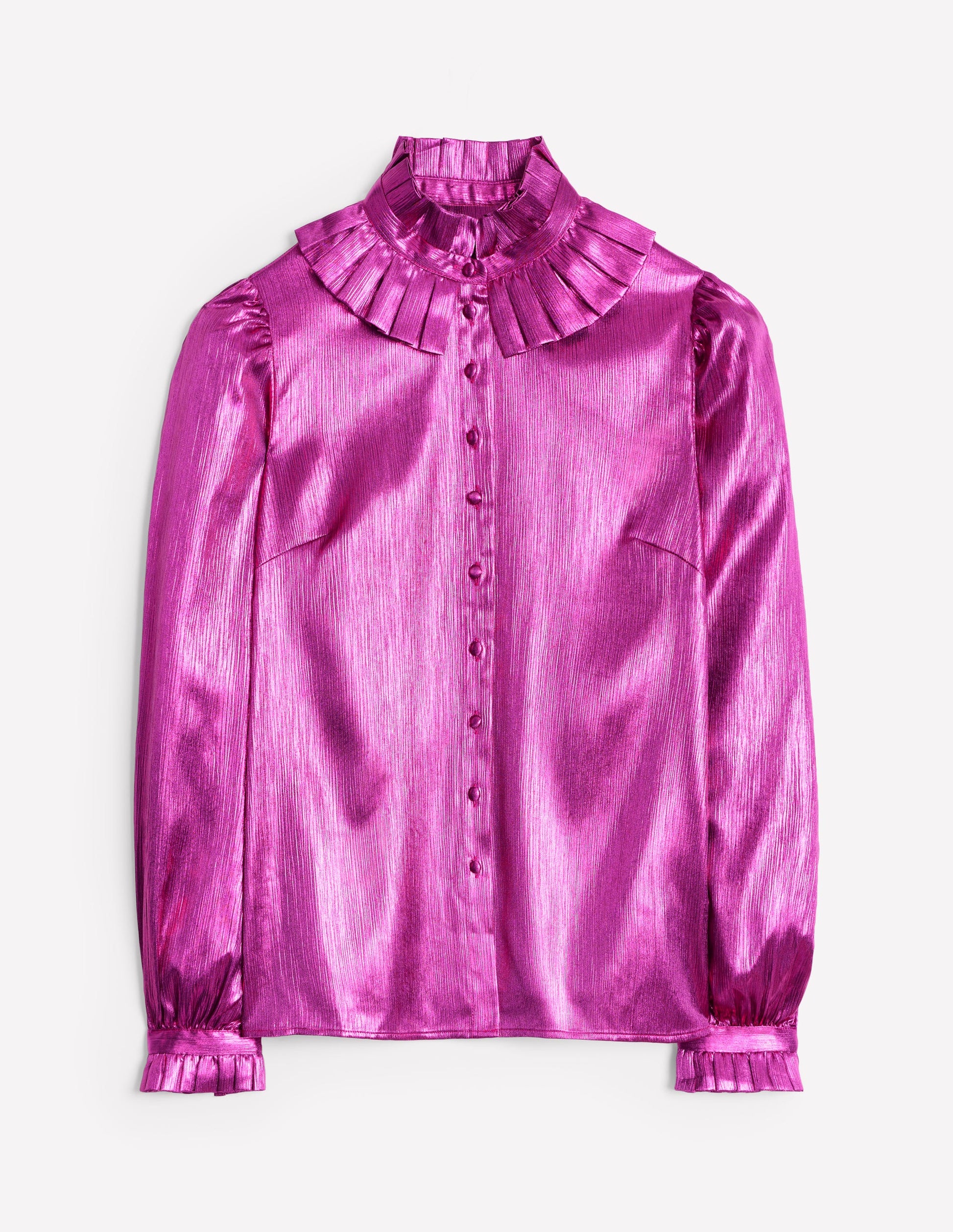 Ruffle Collar Party Blouse-Regal Purple-6