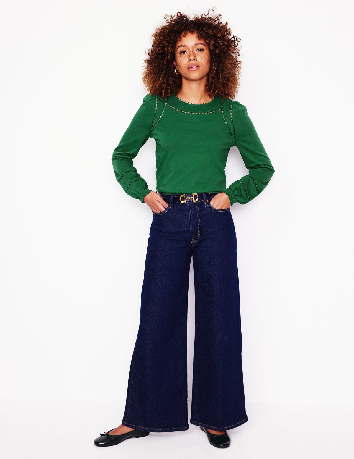 Mila Long Sleeve Top-Pine-4