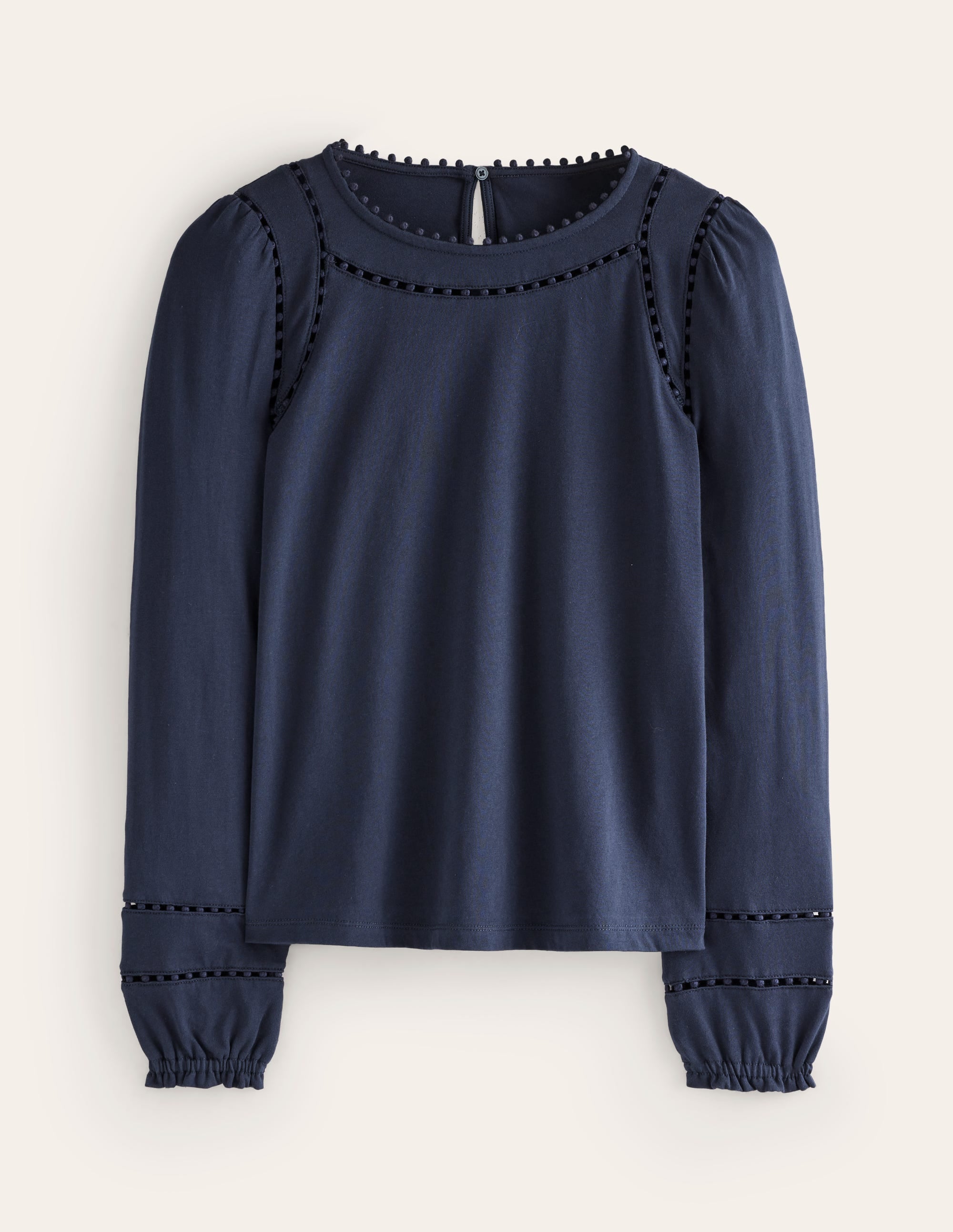 Mila Long Sleeve Top-Navy - Image 5