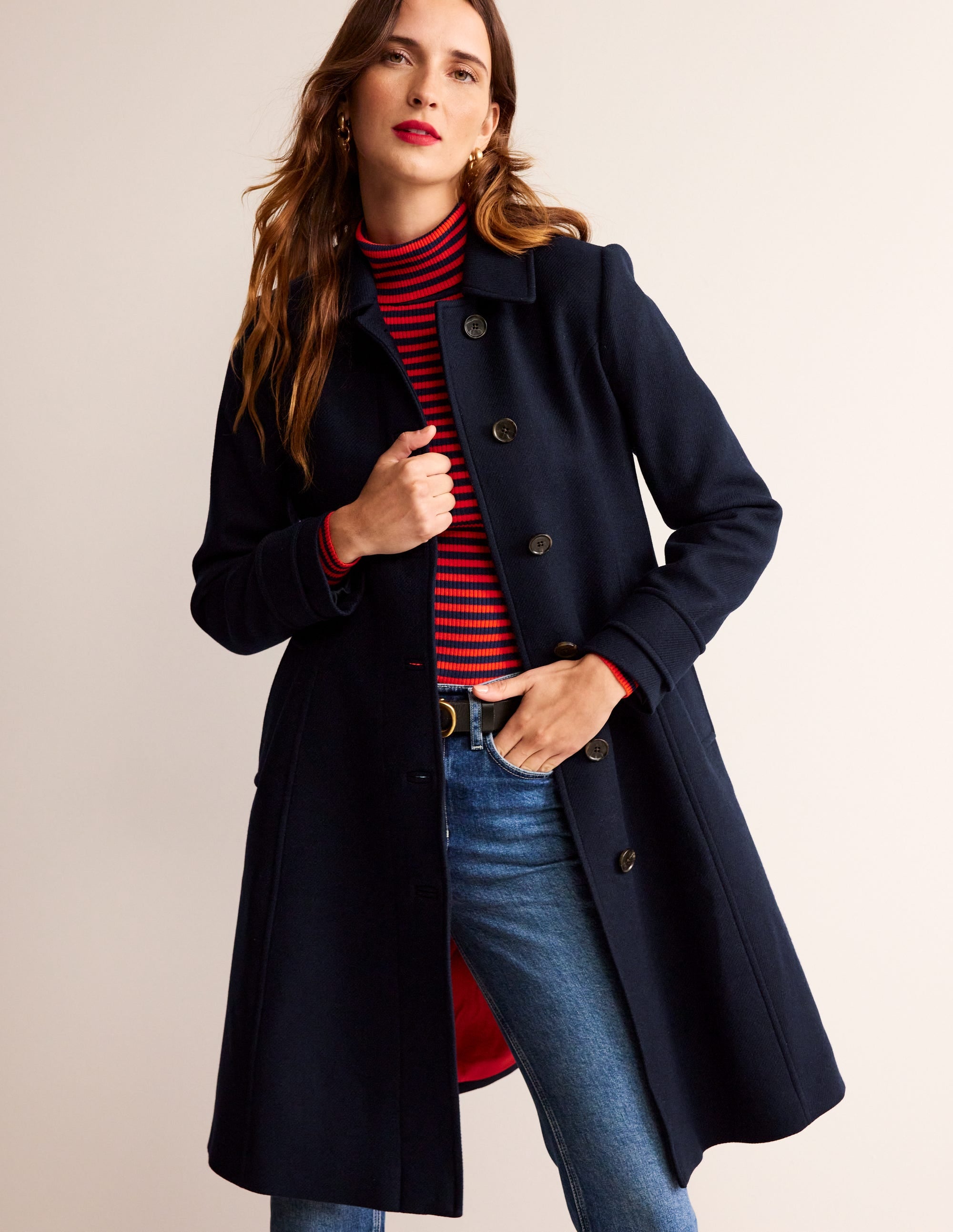 Durham Wool Blend Coat-Navy - Image 1