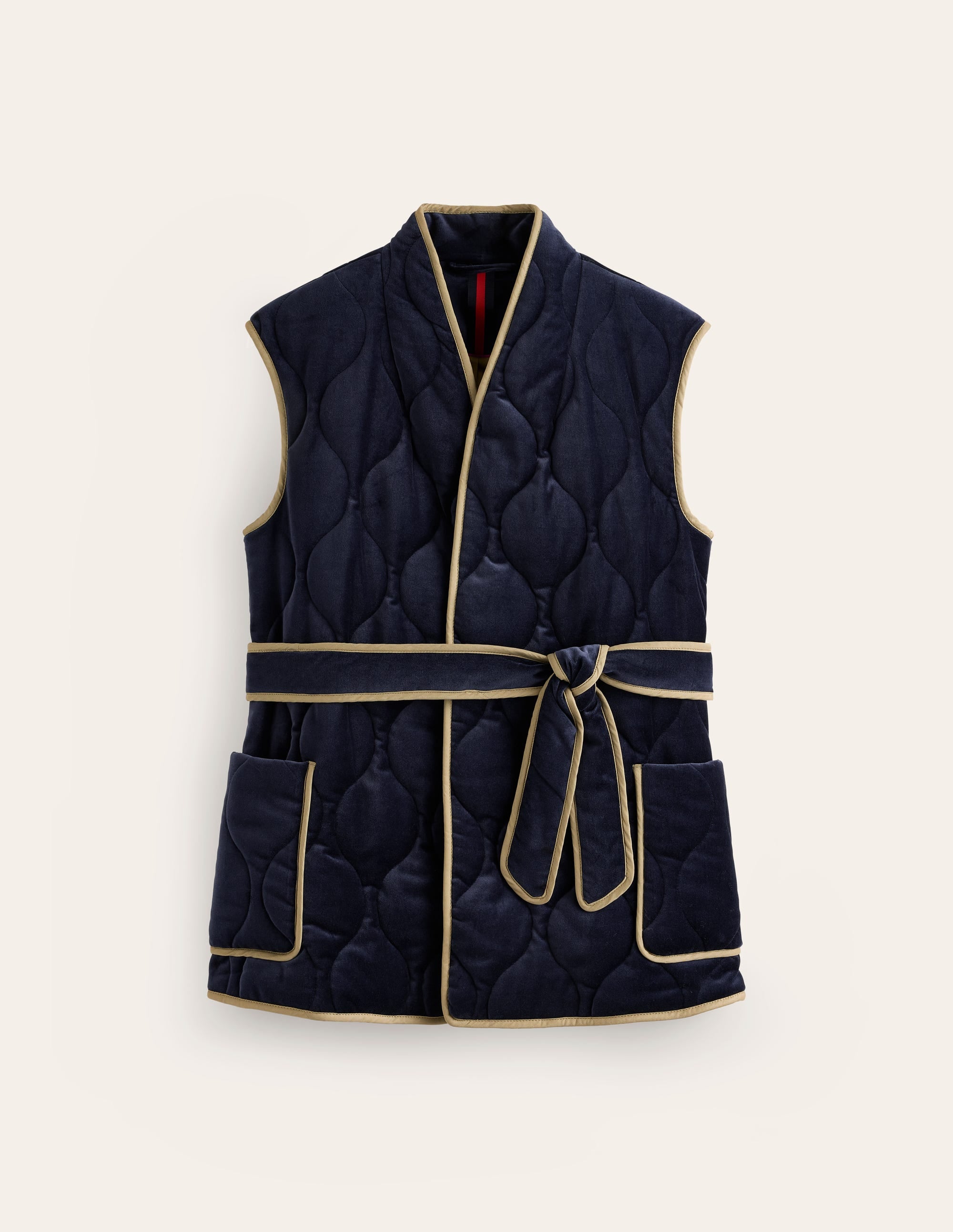 Velvet Wrap Waistcoat-Navy - Image 7