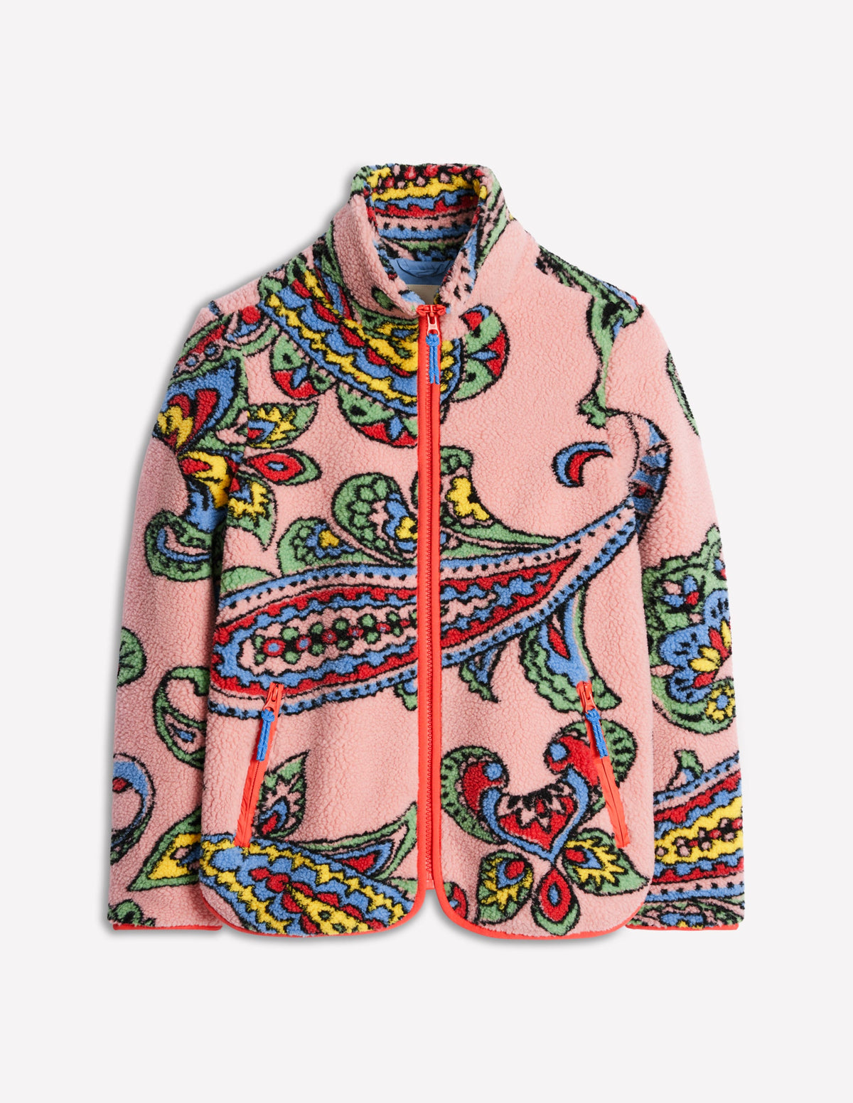 Truro Borg Fleece Jacket-Charm Pink, Paisley Wave Large - Image 5