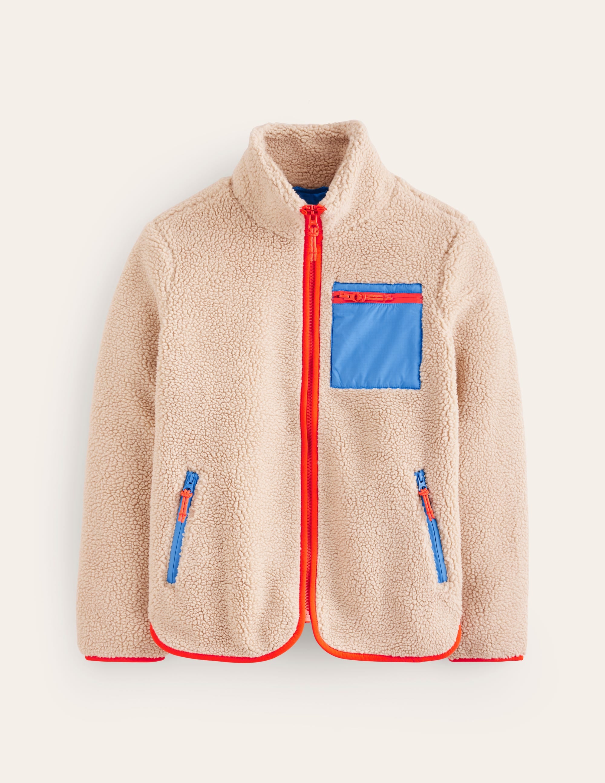 Truro Borg Fleece Jacket-Neutral - Image 6