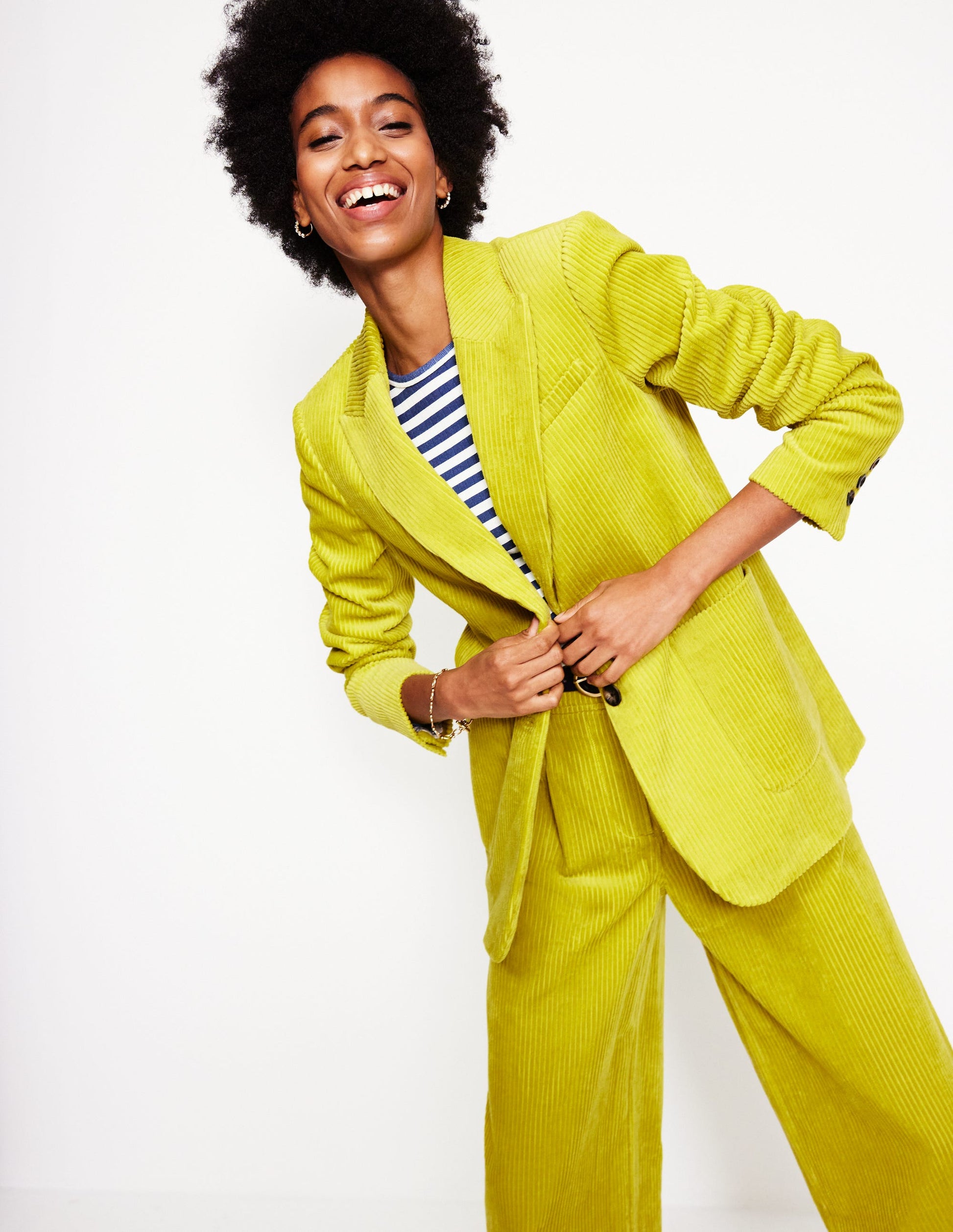 Relaxed Cord Blazer-Kiwi-1