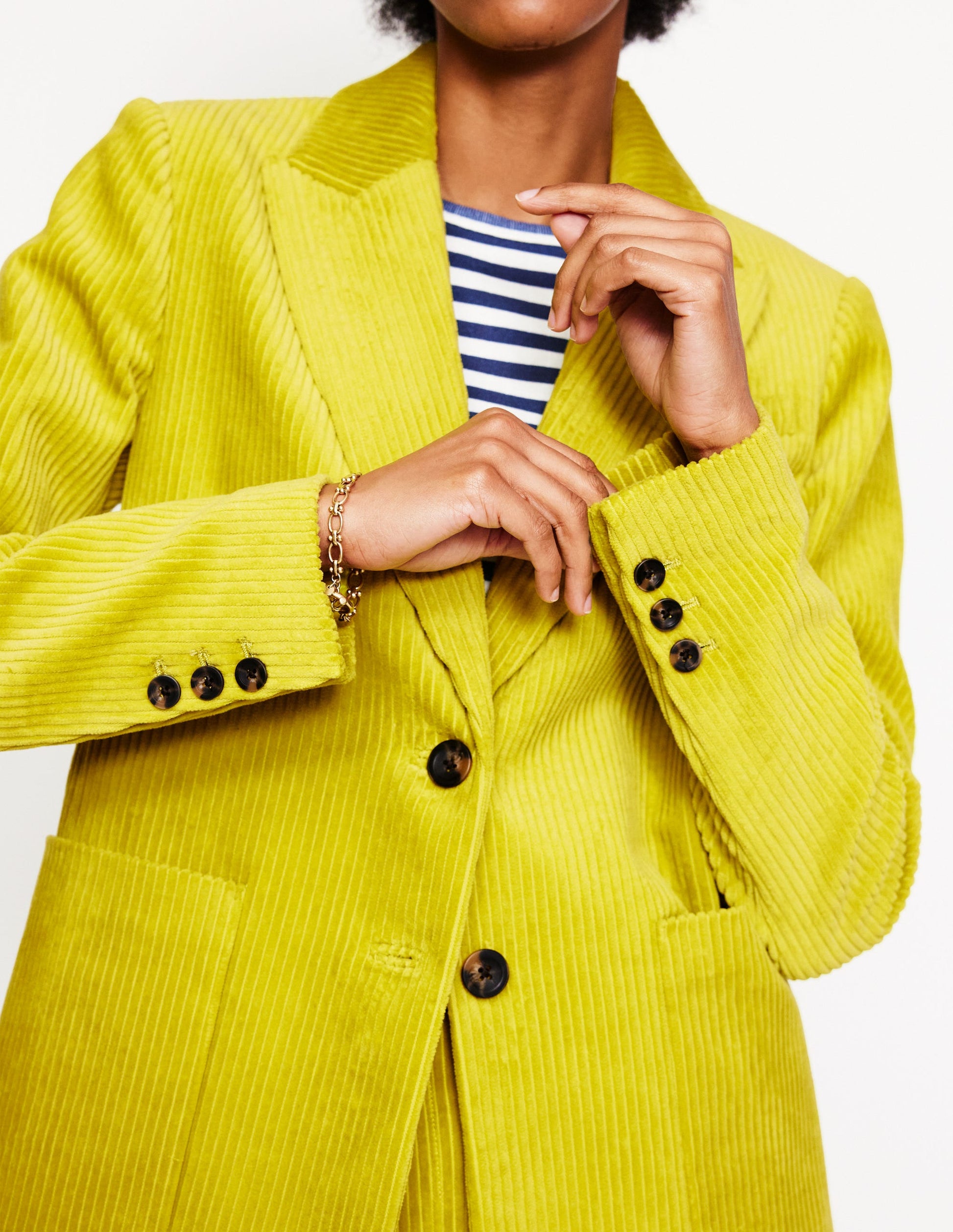 Relaxed Cord Blazer-Kiwi-2