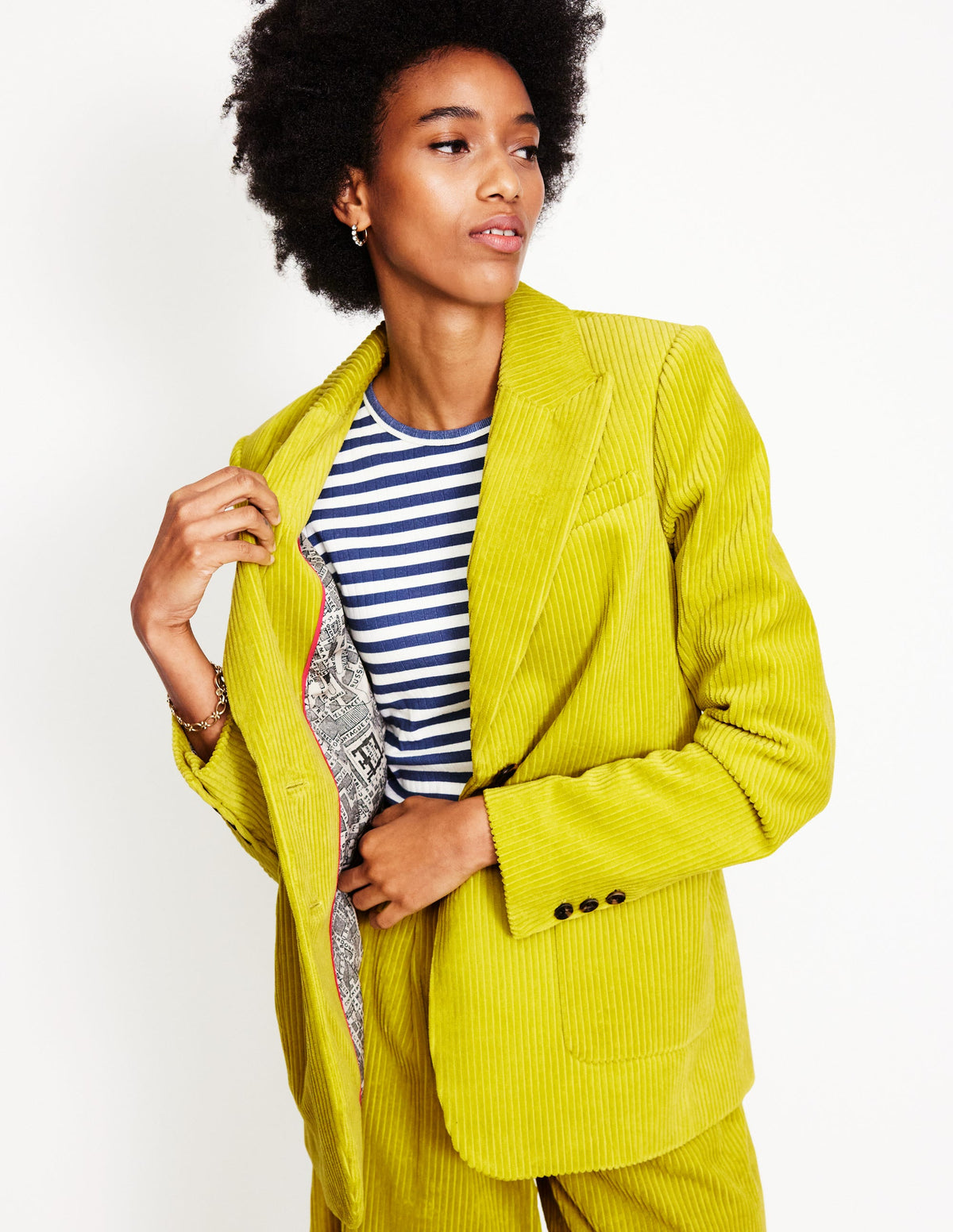 Relaxed Cord Blazer-Kiwi - Image 4