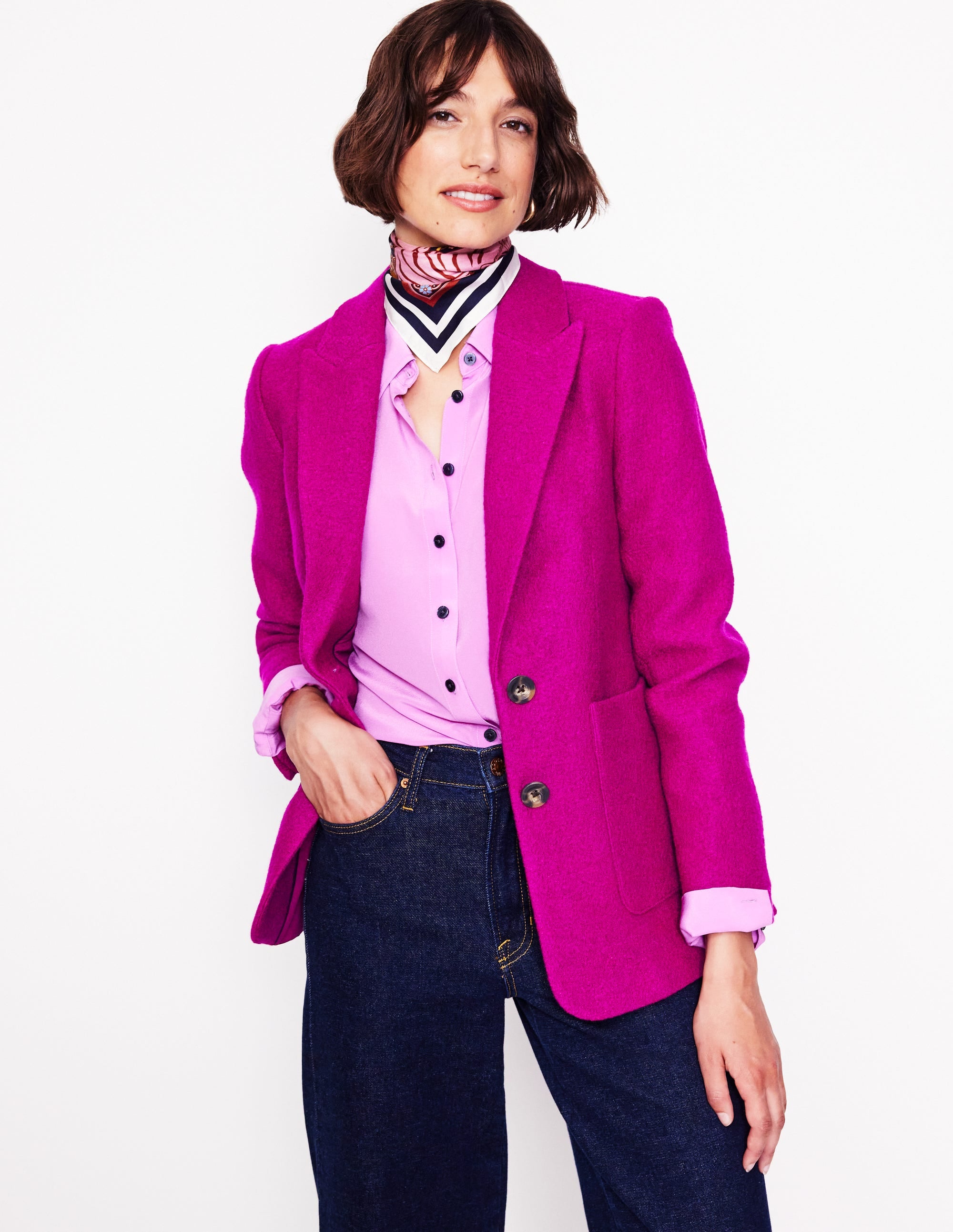 Marylebone Textured Blazer-Vibrant Plum - Image 1