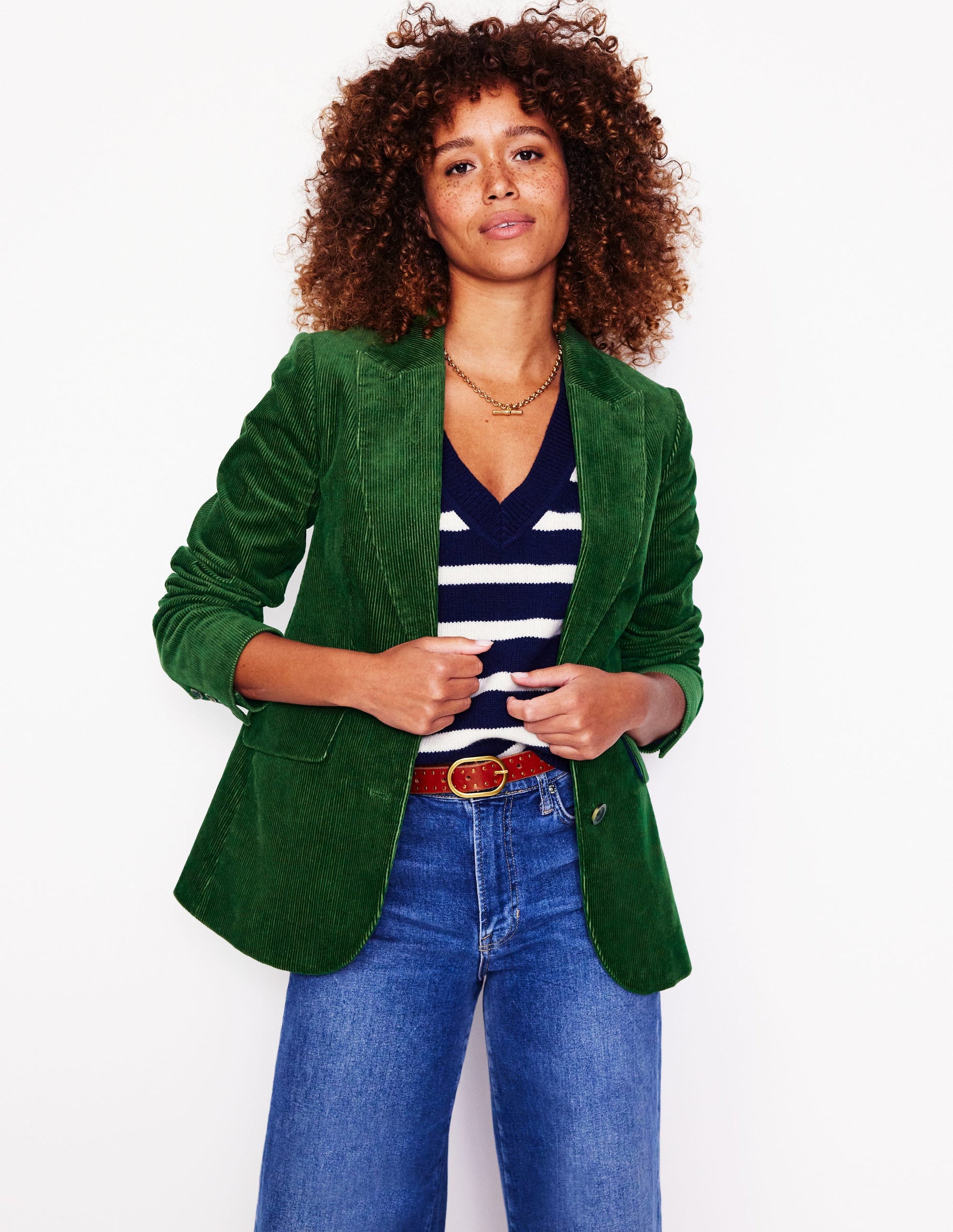 Marylebone Cord Blazer-Winter Green-1
