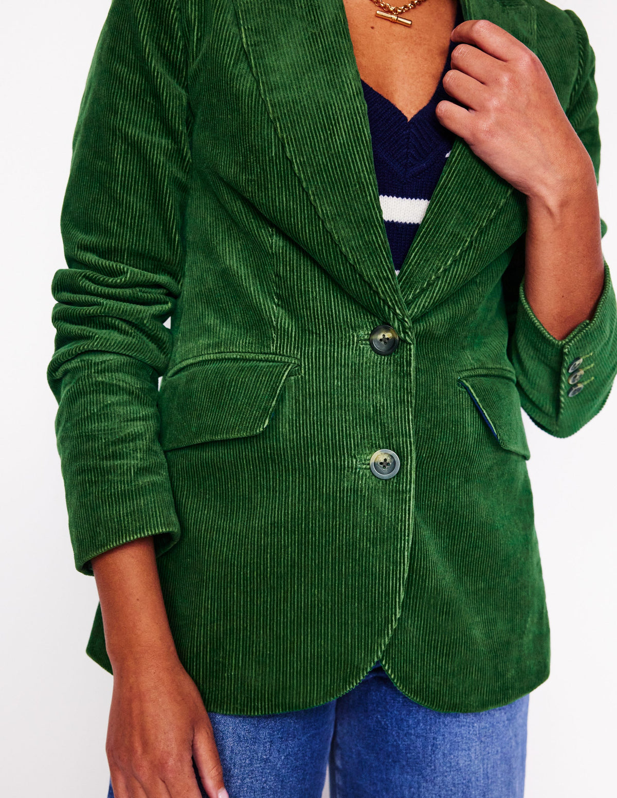 Marylebone Cord Blazer-Winter Green-2