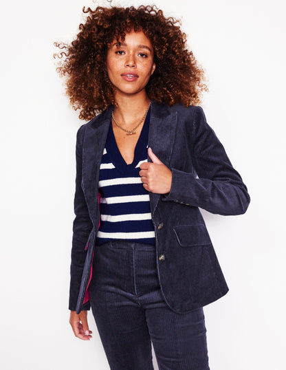 Marylebone Cord Blazer-Navy-4