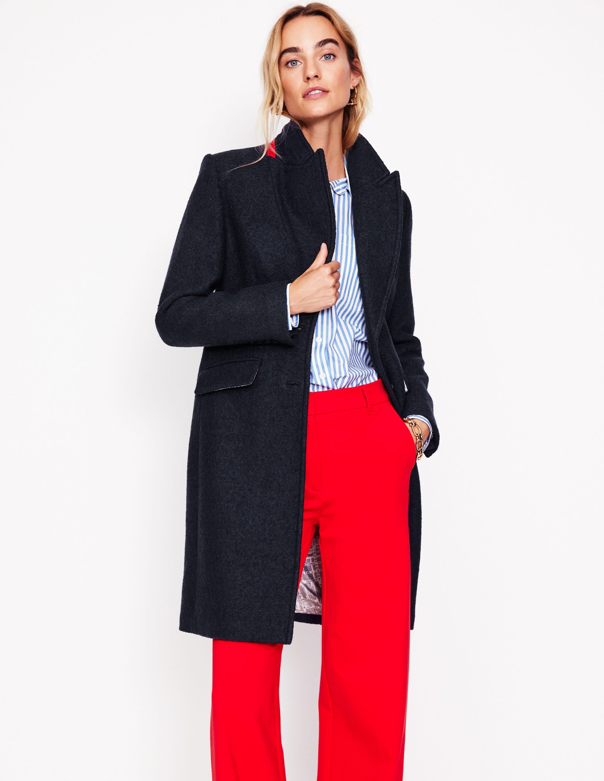 Chichester Textured Coat-Navy - Image 2