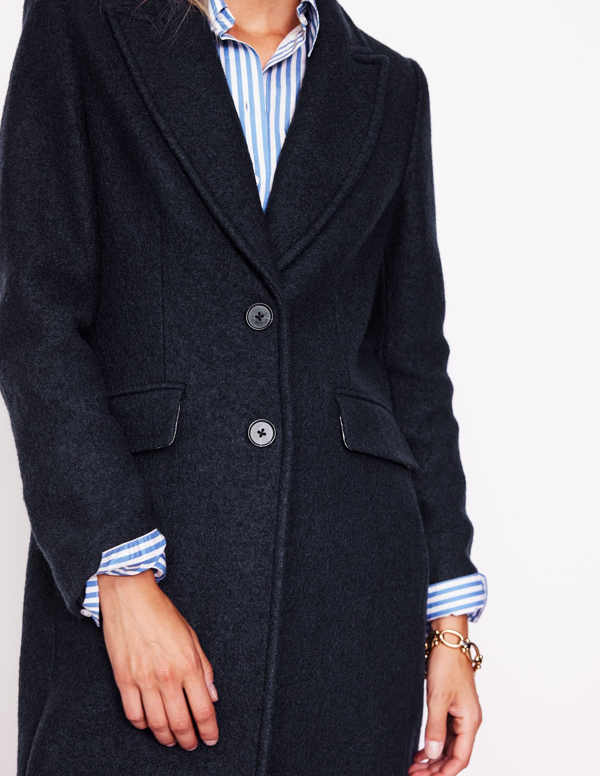 Chichester Textured Coat-Navy - Image 3