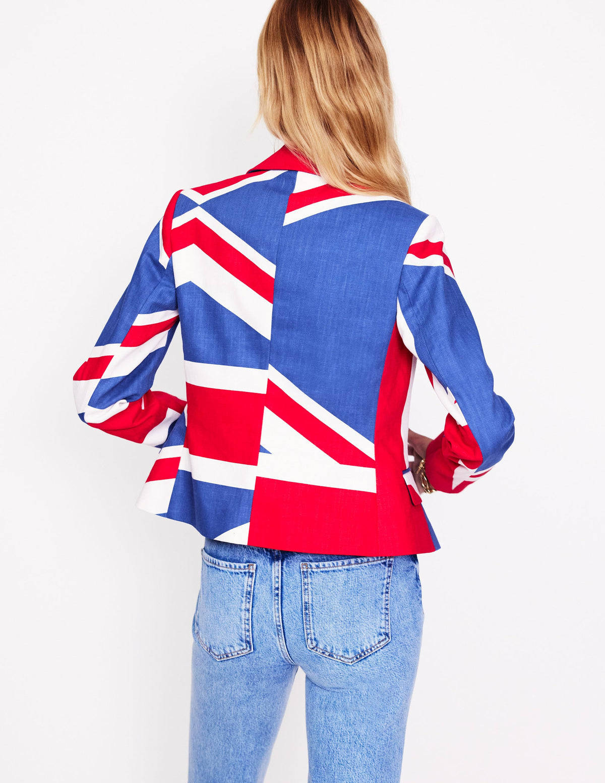 Fitted Printed Blazer-Union Jack - Image 3